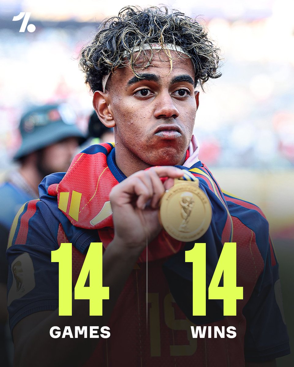 OneFootball's tweet photo. Lamine Yamal is still yet to lose a game at major tournaments for Spain 😮‍💨🇪🇸🏆 https://t.co/GrPEuCilj2