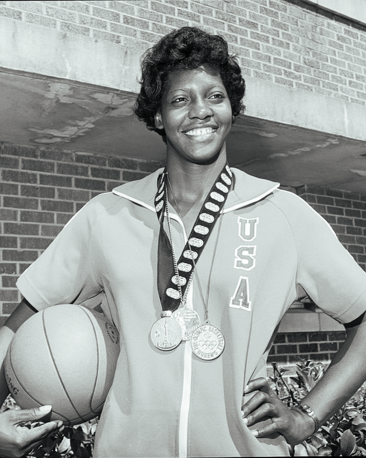 usabasketball's tweet photo. #OnThisDay 50 years ago, "The Queen of Basketball" Lusia Harris scored the first-ever points in women’s Olympic basketball history at the 1976 Montreal Games! 🇺🇸🏀 https://t.co/s2KrYg4GKW