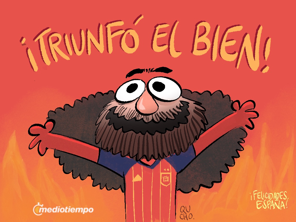 mediotiempo's tweet photo. ¡TRIUNFÓ EL BIEN! 🙌🏆

Felicidades España 🇪🇸

✍️ Qucho (@qucho)

#MT2026 https://t.co/6lEW6ZIVoD