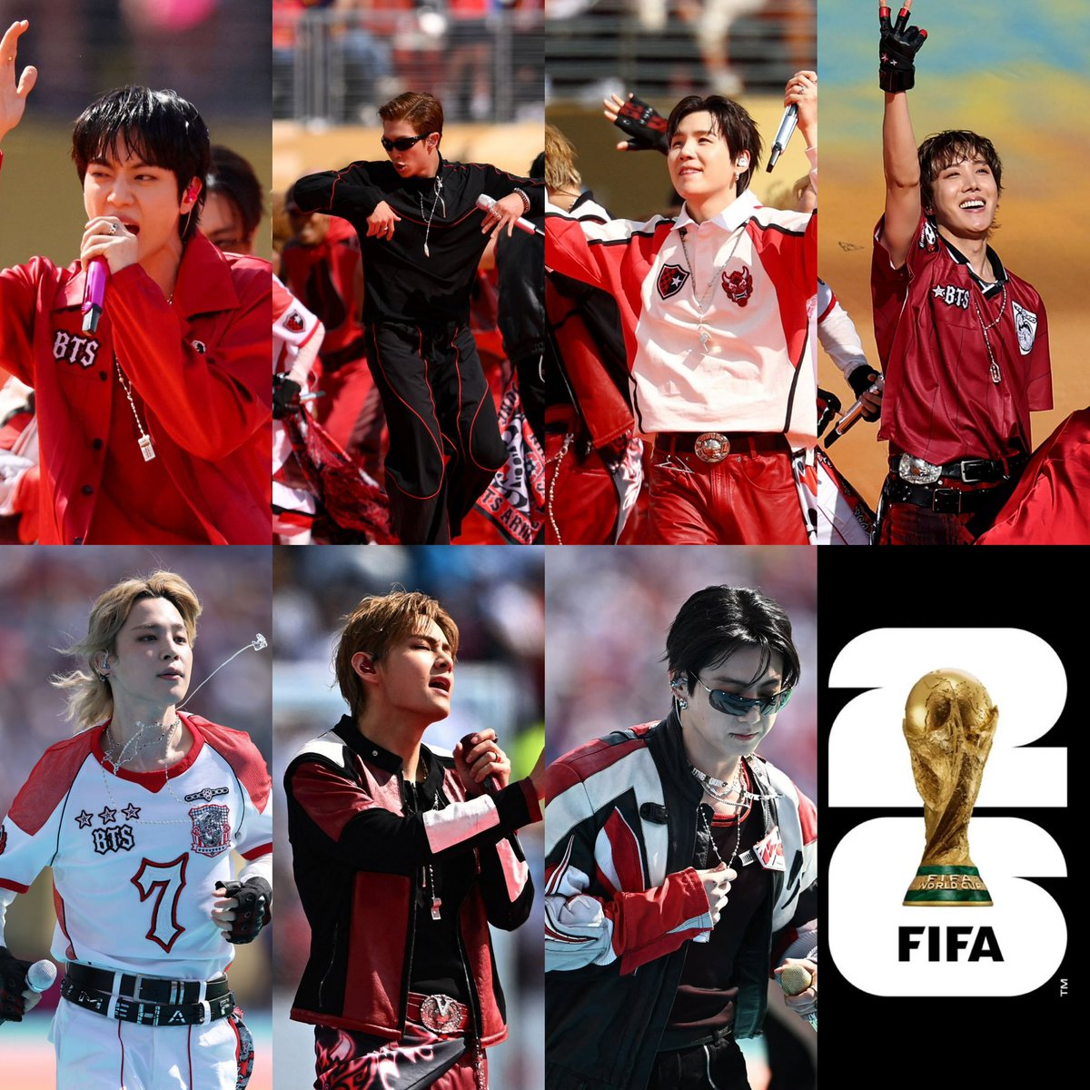 _BTSMoments's tweet photo. #BTS at the First-Ever FIFA World Cup Final Halftime Show..⚽🏆

BTS AT WORLD CUP 2026
#BTSxWORLDCUP2026
#BTSHALFTIMESHOW https://t.co/kDnZM5BQG7