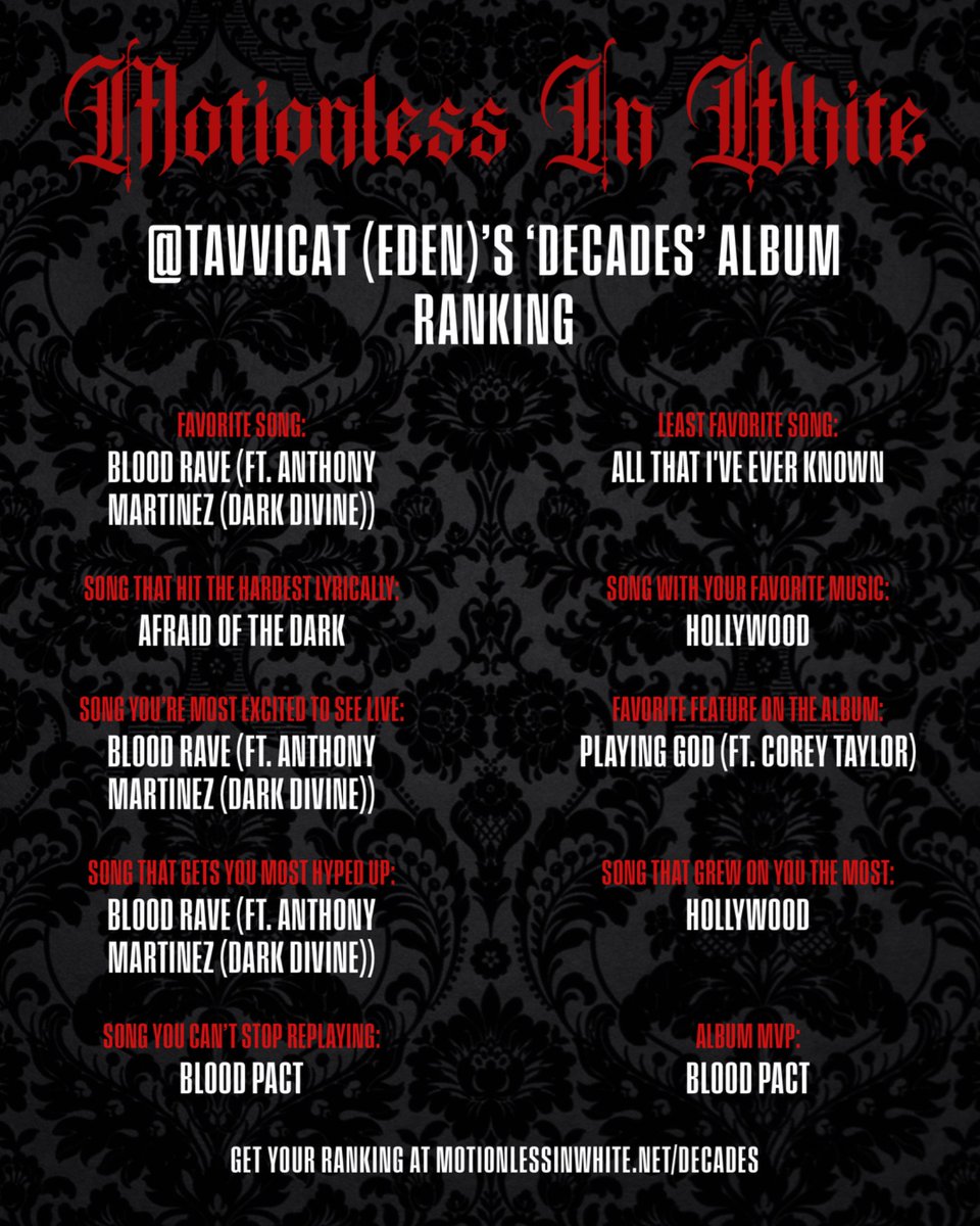 tavvicat's tweet photo. @ChrisMotionless Can you tell my favorite songs LOL (blood rave and blood pacts are genuinely two of the best songs I’ve heard in so long) https://t.co/lfhEhc1kq4
