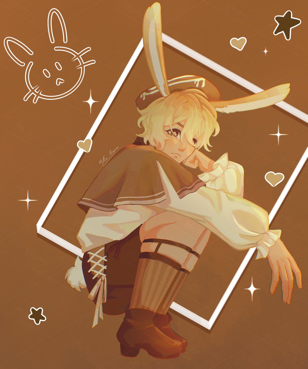 kuriverr's tweet photo. Attack for Artfight! I got to be creative with this one and drew a cute ouji inspired bunny boy https://t.co/1X9tudRlIF