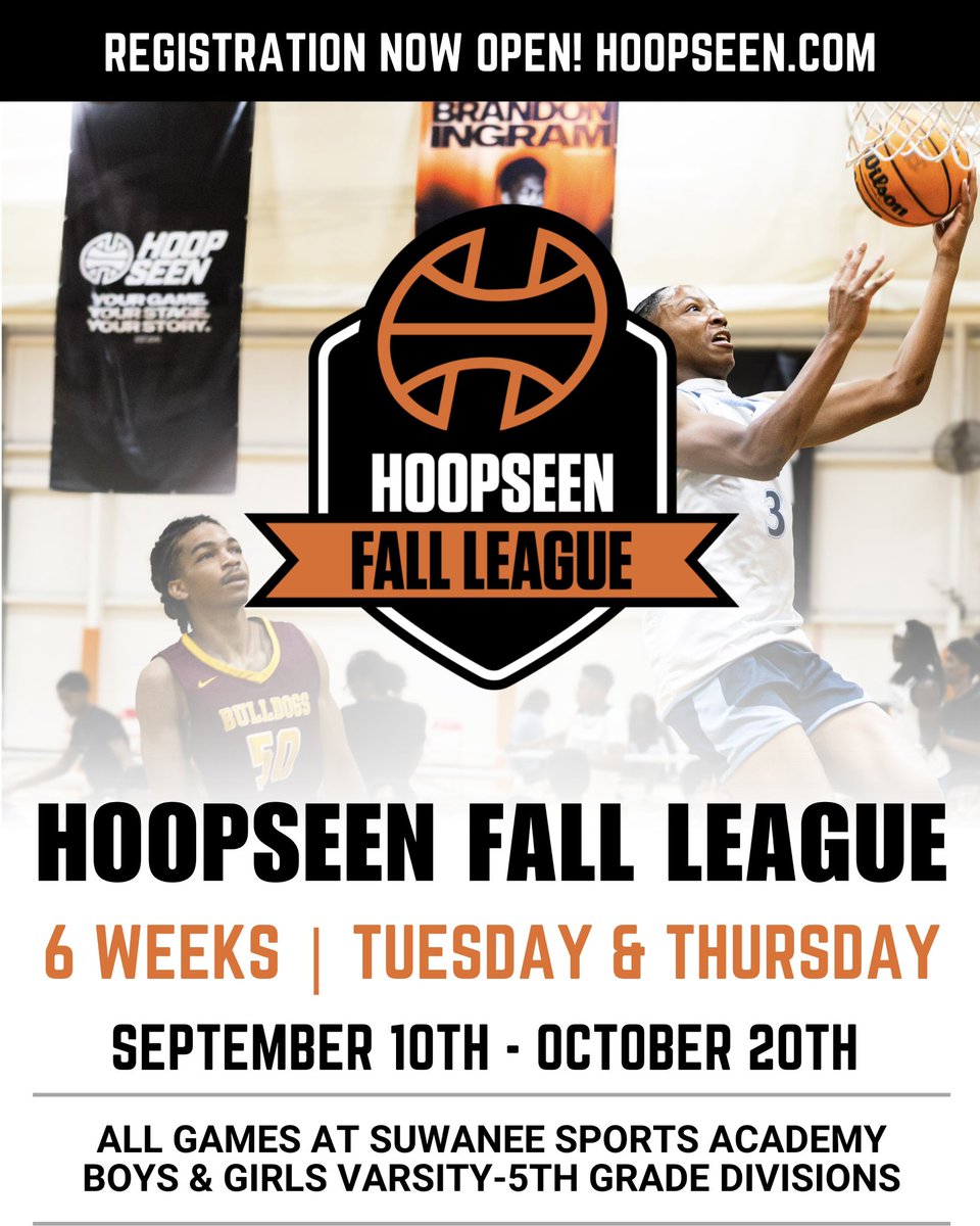 hoopseen's tweet photo. With travel season complete, get ready for Fall with HoopSeen‼️

📌 Boys Preview Camps:
Sep 6 - South GA Top 50
Sep 13 - NextGen Preview
Sep 27 - Fall Preview
Oct 18 - Elite 72

📌 Fall League
Tuesday Nights - JV &amp; MS
Thursday Nights - Varsity

SIGN UP https://t.co/nvkCuEnsiC https://t.co/ipMwdQKxle