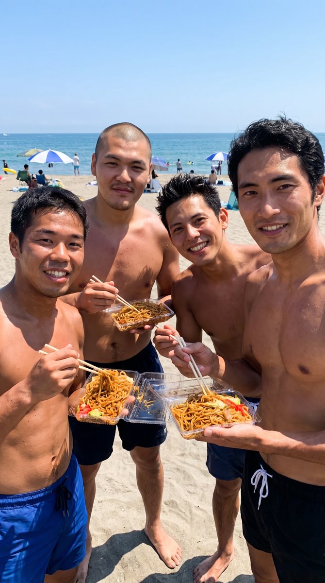4649nnnn1's tweet photo. 今日は海の日なんで海で海水浴・・・ではなく
海で空手の稽古なんだよなぁ・・・
客にチラチラ見られるしアツゥイ！しキツいですね
これはキツい
でも稽古の後に変なおっさんがやってる海のいえの
焼きそばはFoo↑美味いっすよこれぇ https://t.co/zQB2kz8qym