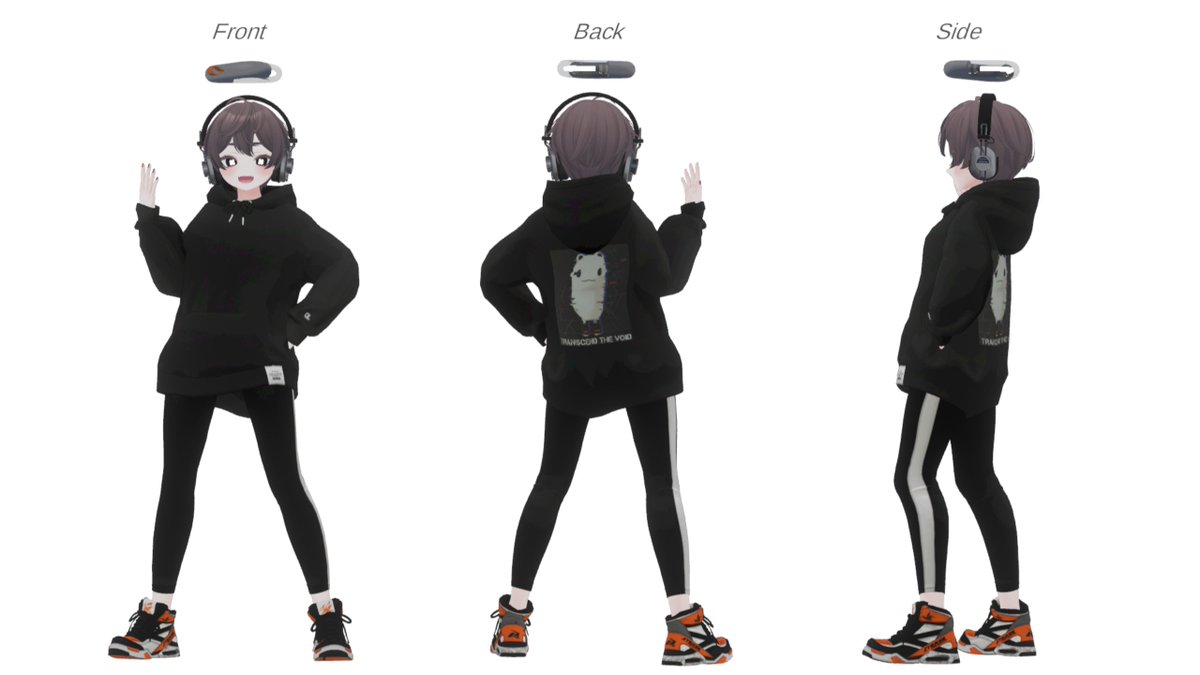 vrc_cya's tweet photo. 狭い路地で目に見えない場所がぶつかって進めなくなっていたため一から作り直したMediumミルフィ新旧
レギンスは冬用なので今は履かせない
目の✕とか表情等ベース部分は変更無し
シューズのボリュームを調整
ヘッドホンはずしてヘイローを音楽系に変更 
Akyo追加
靴下とガーター追加
髪型変更 https://t.co/aFzlribOwc
