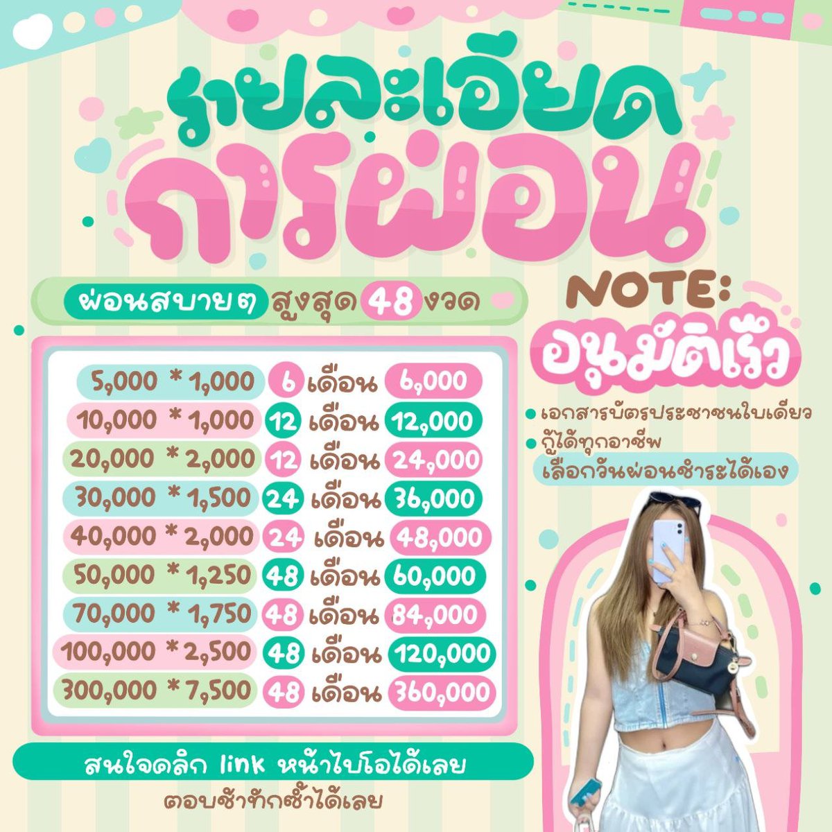 TREASBRS's tweet photo. ปล่อยเงินด่วนทันใจ   ˖Ი𐑼⋆ 

  .𖥔 ꕀ หมุนเงินไม่ทันเรามีให้ยืม
  .𖥔 ꕀ ผ่อนสบาย oอกตายตัว
  .𖥔 ꕀ ใช่แค่ ปชช ผ่อนชำระสูงสุด 48 งวด

 สจ. ── จิ้มลิ้งไลน์หน้า BIO ! ˚🏳️‍⚧️
ᐧ༚ᐧ 
ᐧ༚ᐧ 
ᐧ༚ᐧ 
ส.จเดมหน้า BIO #เงินกู้ #กู้เงิน #กู้เงินรายเดือน https://t.co/89jZW5yFW4