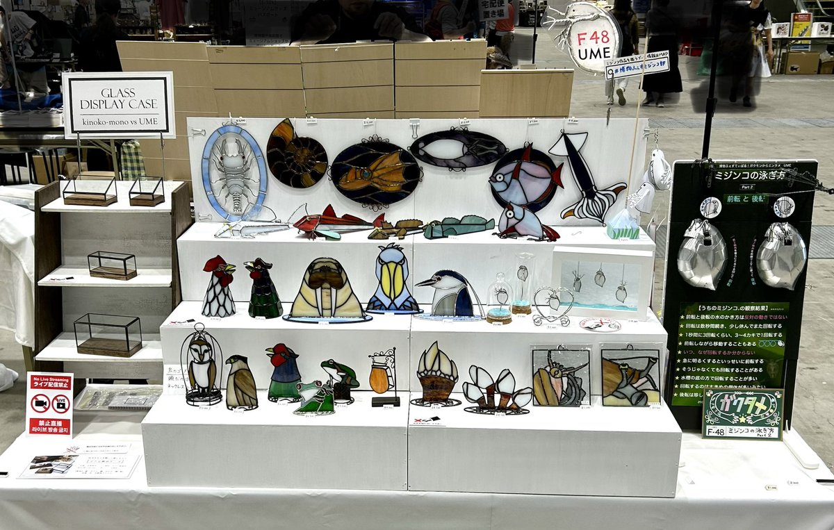 UMEZAWA_CRAFT's tweet photo. #博物ふぇす 最終日の準備整いました！本日は10〜16:30（最終入場は16:00）です。
F48でお待ちしてます！
動くミジンコ模型も直ってます！
#博物ふぇす出展 https://t.co/p4ovPyi1Y2