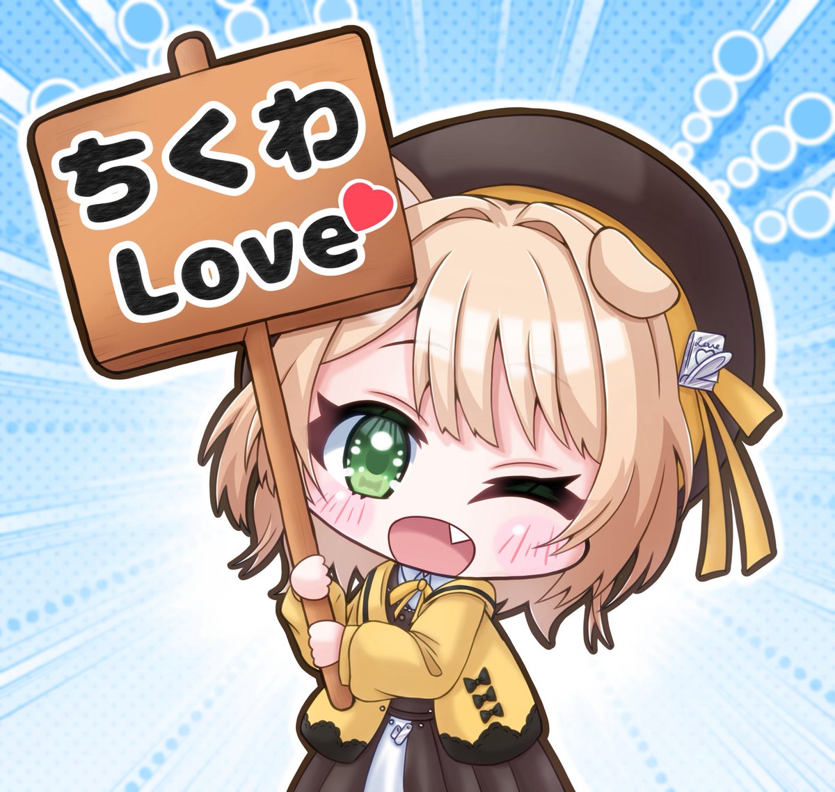 笑来ちくわ/#ちく笑アート】 こちらで使用したイラストに色をつけまし