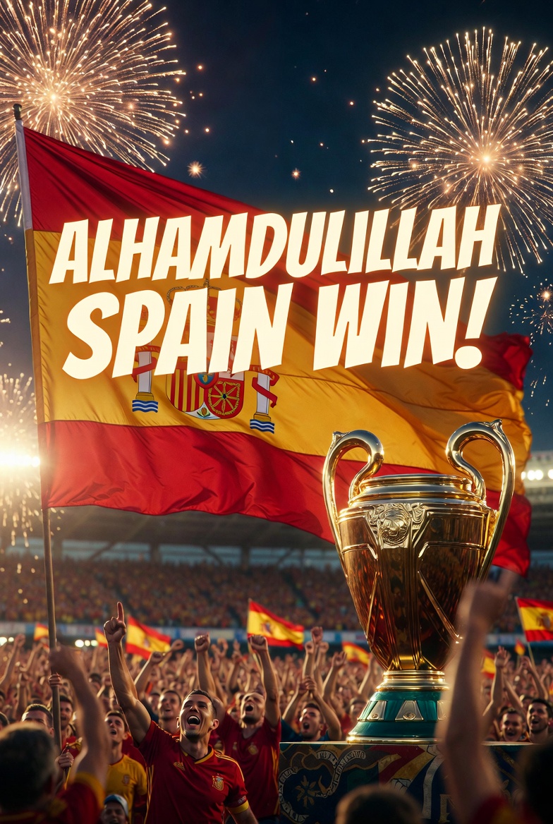 itzme_mamun's tweet photo. 🇪🇸 Alhamdulillah! Spain Win! 🔥

What a performance! 

Congrats to the team &amp; all Spanish fans ❤️

Who else is celebrating tonight? 🎉

#SpainWin #Alhamdulillah #Football #Fifaworldcup2k26 https://t.co/4SBXmNkMLQ