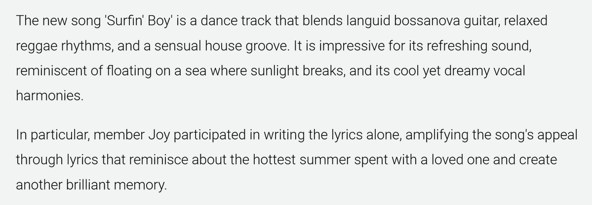 jelllyluvie's tweet photo. omg joy did participate in the lyrics for surfin' boy!
and the song description sounds SO GOOD https://t.co/xN7gIYpDSz