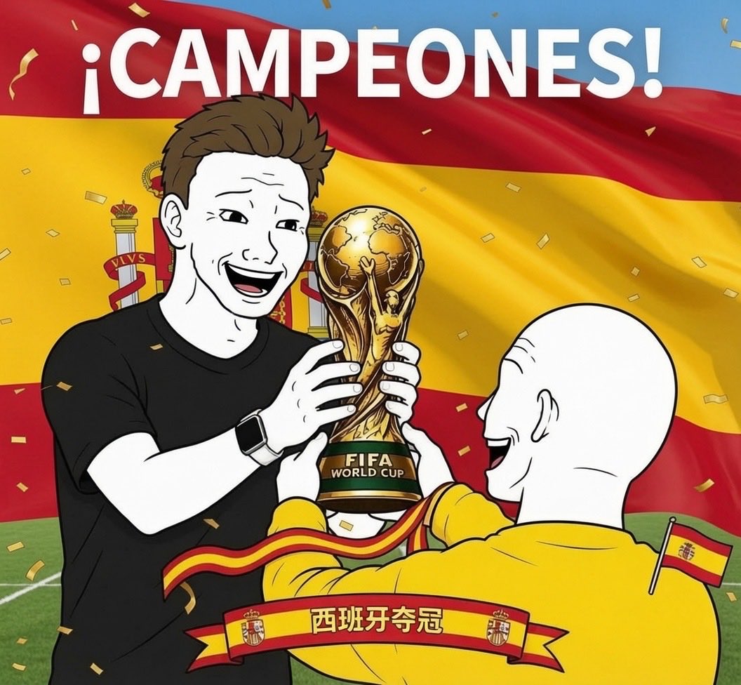 W_o_j_a_k_CN's tweet photo. 恭喜西班牙夺冠🇪🇸 ethereum:0x8de39b057cc6522230ab19c0205080a8663331ef 祝贺

Campeones 🏆 https://t.co/kHvjECH8Jz
