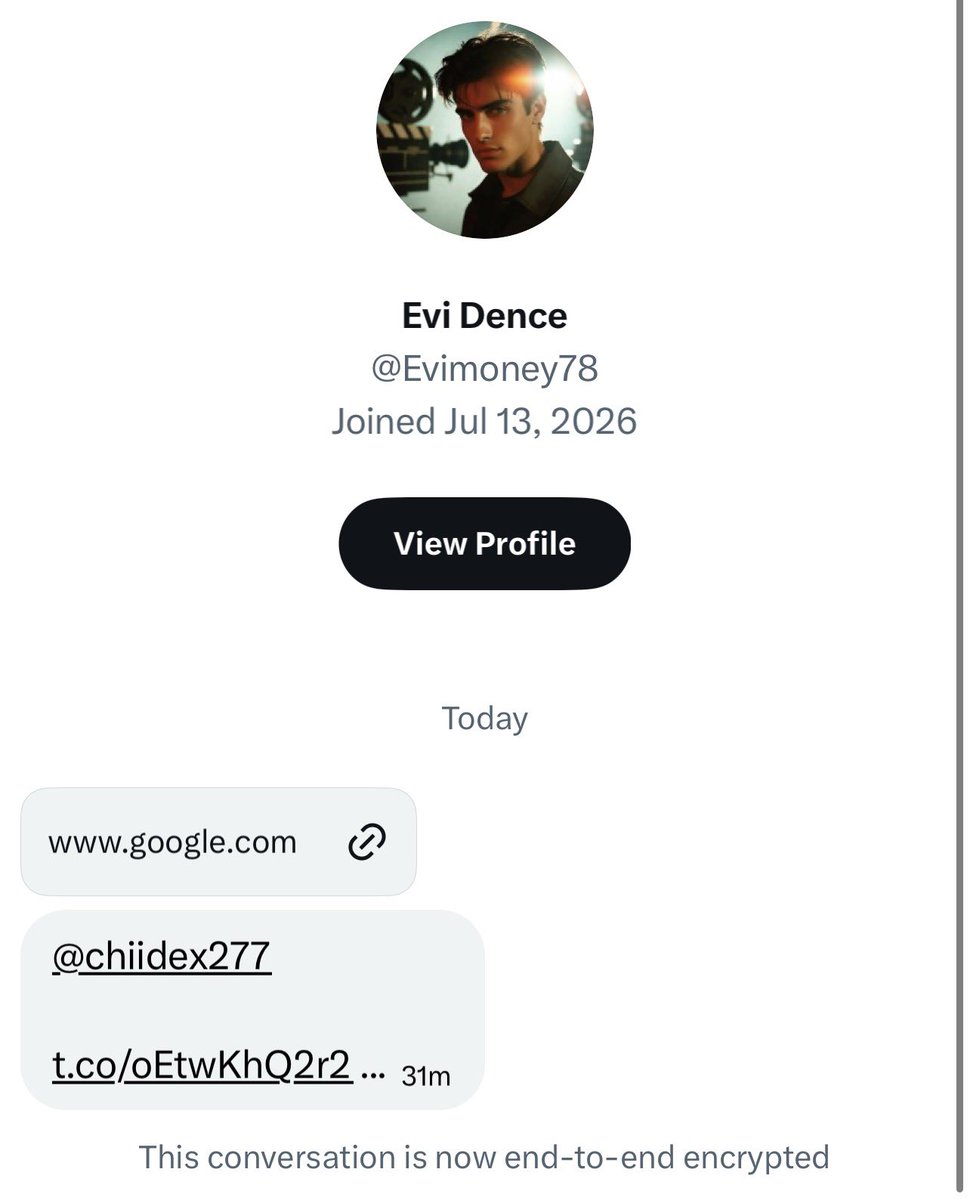 chiidex277's tweet photo. I guess this account is trynna hack users please don’t click his links @Evimoney78 https://t.co/4ze6Z1mCFn