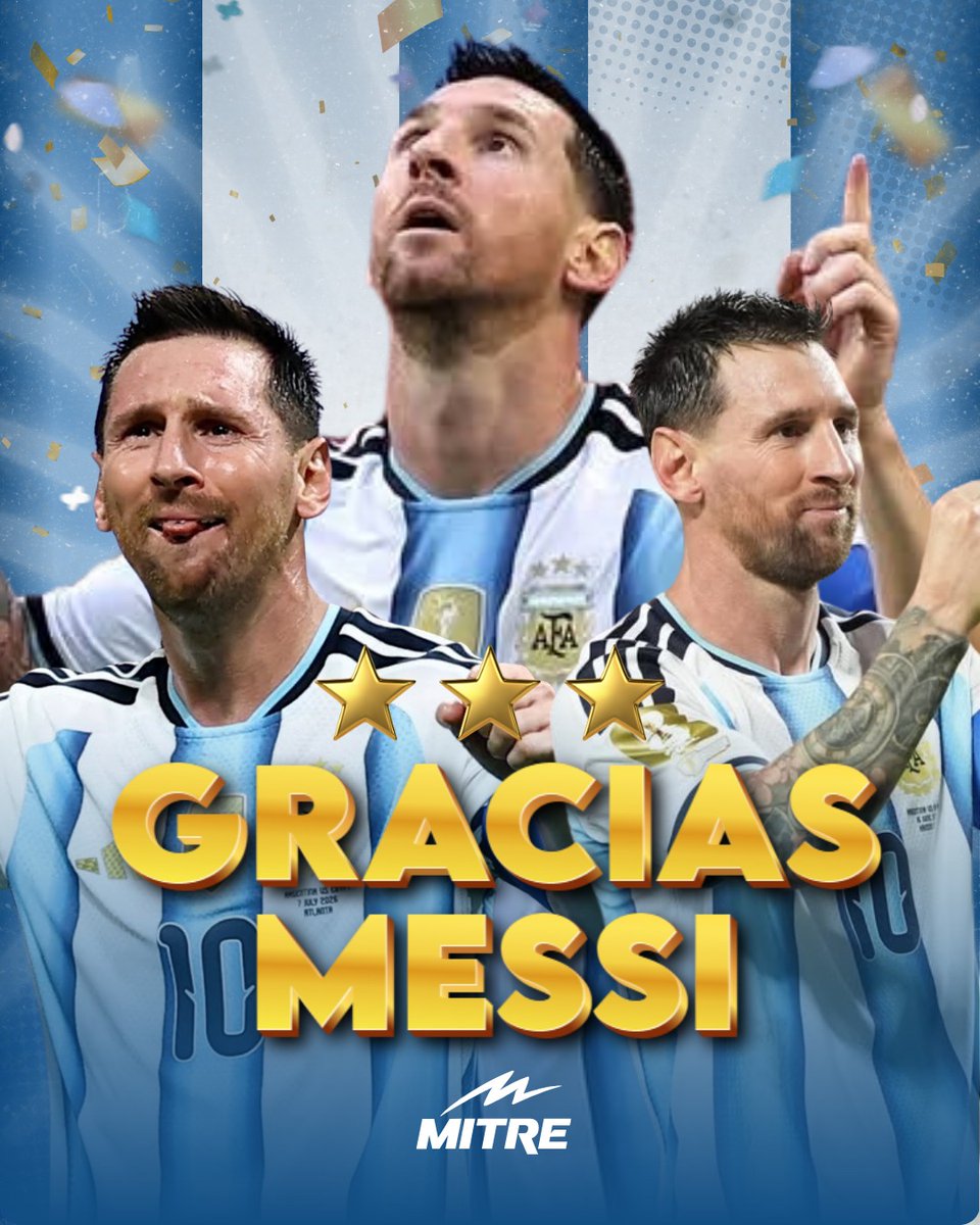 radiomitre's tweet photo. GRACIAS ETERNAS CAPITÁN 👏🏻🇦🇷🥹

Lionel Messi terminó un Mundial, a sus 39 años, como el gran estandarte de la Selección Argentina. Gracias por tantas alegrías. ⚽ https://t.co/dyE4clrILV