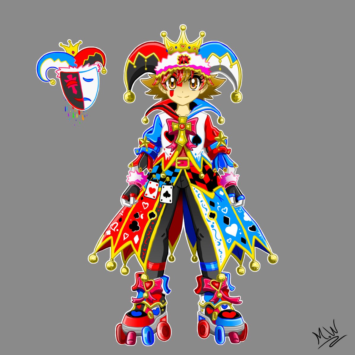 MACWStudios's tweet photo. Coming to the stage!🎤
Set the spotlight to...🥁
JESTER MAC!!!🃏
Designed a full on jester themed outfit for my main OC MAC.W!!!

🖤❤️🖤
MAC.W Studios
You R Art!🖌️✨ https://t.co/oOExHkUhaM