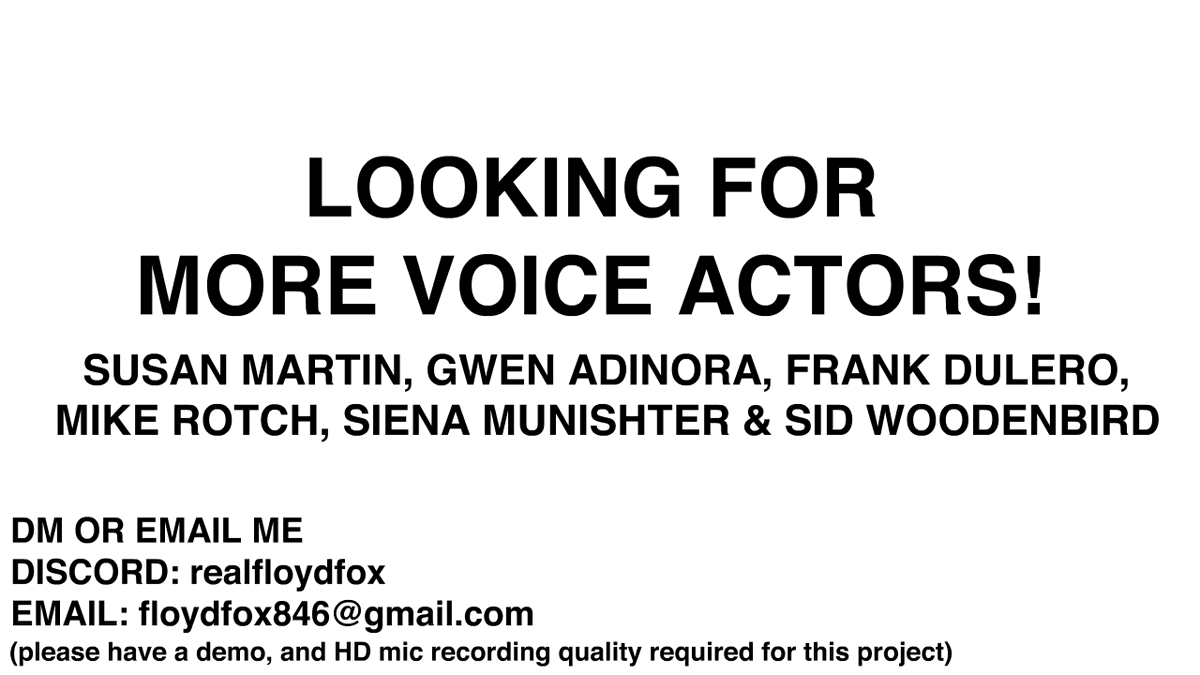 ItsRealFloyd's tweet photo. We’re looking for talented voice actors!
If you’re interested, reply to this tweet, DM us, or email your portfolio.
This is an unpaid opportunity, but a great chance to get involved!🎙️
Demo required 🔗
https://t.co/OHpW0Hzgam
#CastingCall #VoiceActing #VoiceActors https://t.co/xBqVoUbZVd