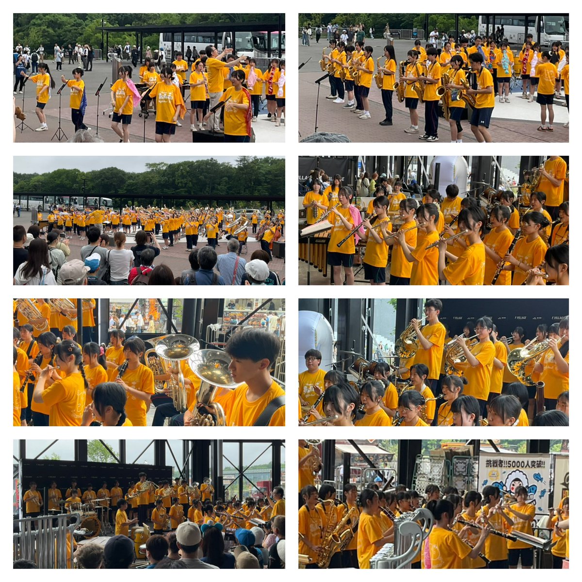 shiroishi_brass's tweet photo. F village on Stage
7/12(日)

この日は #エスコンフィールド北海道
にて行われた、ファイターズさんの試合前後のスペシャルライブ3ステージに出演いたしました！
天候もギリギリ雨には当たらずに！部員全員で演奏、そして試合観戦など楽しむことができました！

応援いただきありがとうございました！ https://t.co/Q1IluFfywN