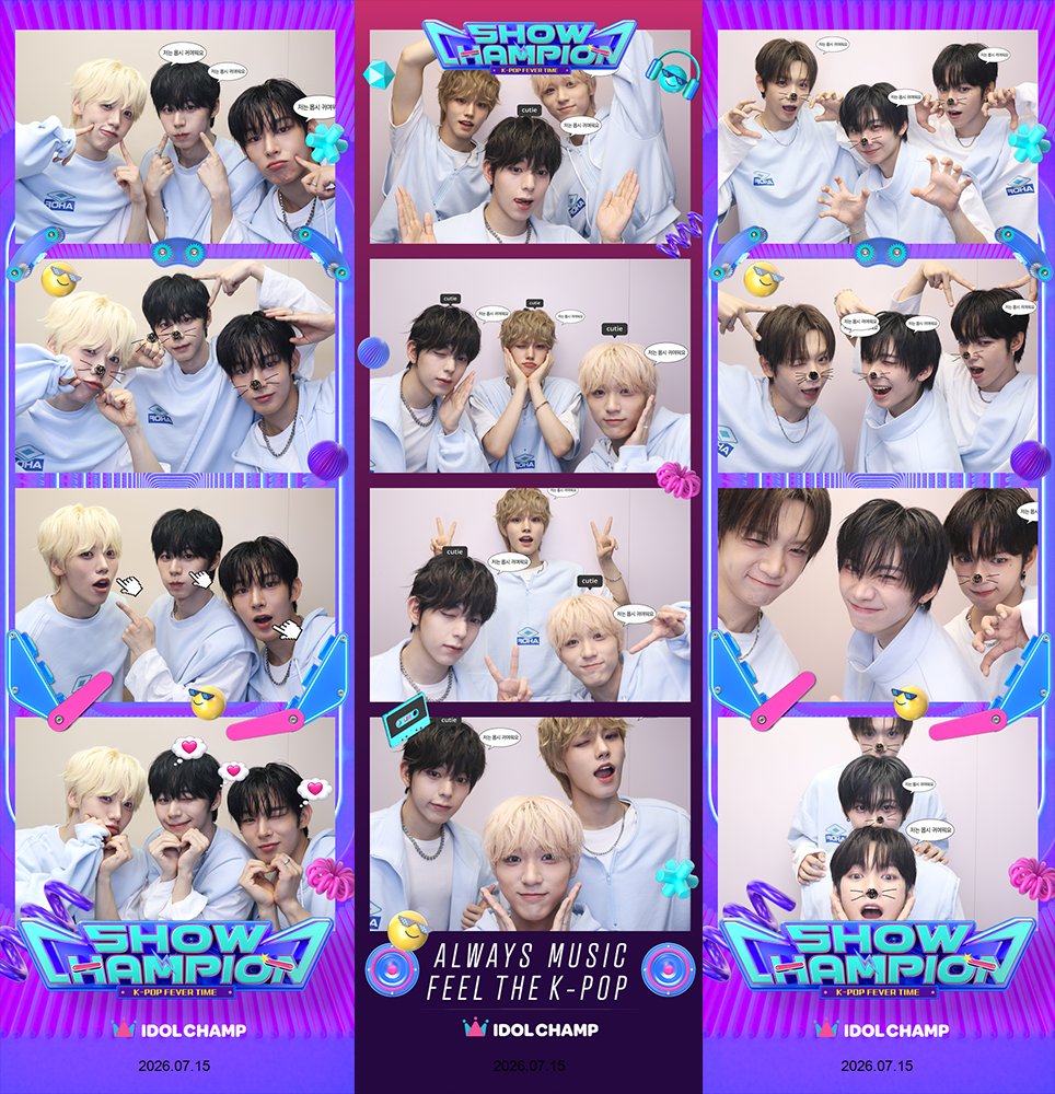 idolchamp1's tweet photo. [#쇼챔네컷]

쇼챔피언×아이돌챔프 포토부스
AHOF 등장 ( ˃᷄˶˶̫˶˂᷅ ) 💗

📸 #스티븐 #서정우 #차웅기
📸 #박주원 #즈언 #다이스케
📸 #장슈아이보 #박한 #제이엘

아홉의 Hot한 비주얼
지금 공개합니다 ♫•*¨*•.¸¸♪ https://t.co/u7zeRw48C5