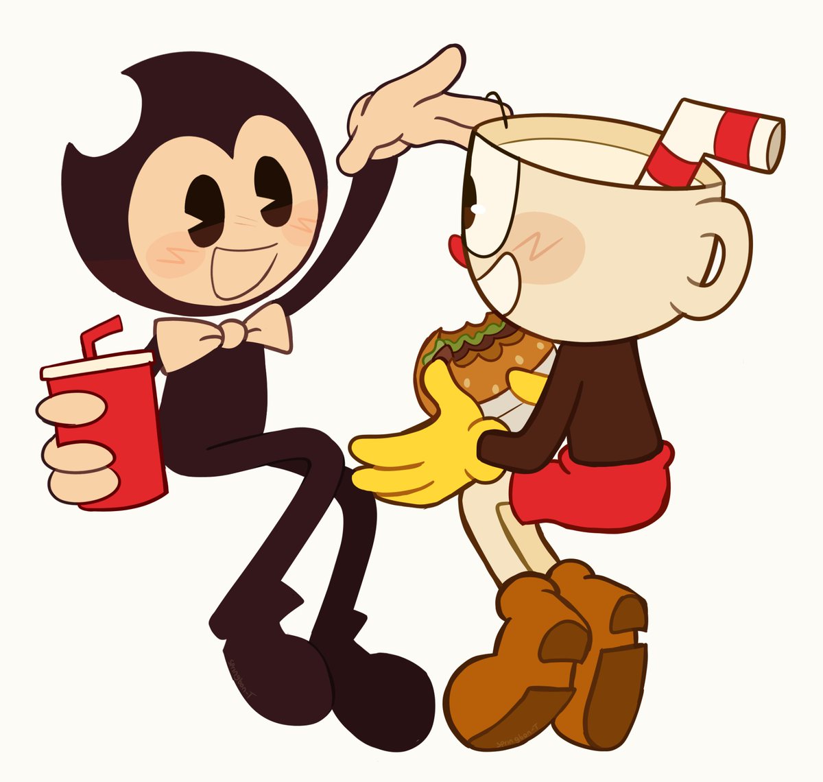 ALLBET5AREOFF's tweet photo. SHOUT OUT TO SPRING‼️one of the main artist on this project :D heres some more of their cuphead/bendy art from ova' the years! https://t.co/ZizNxtYb9s