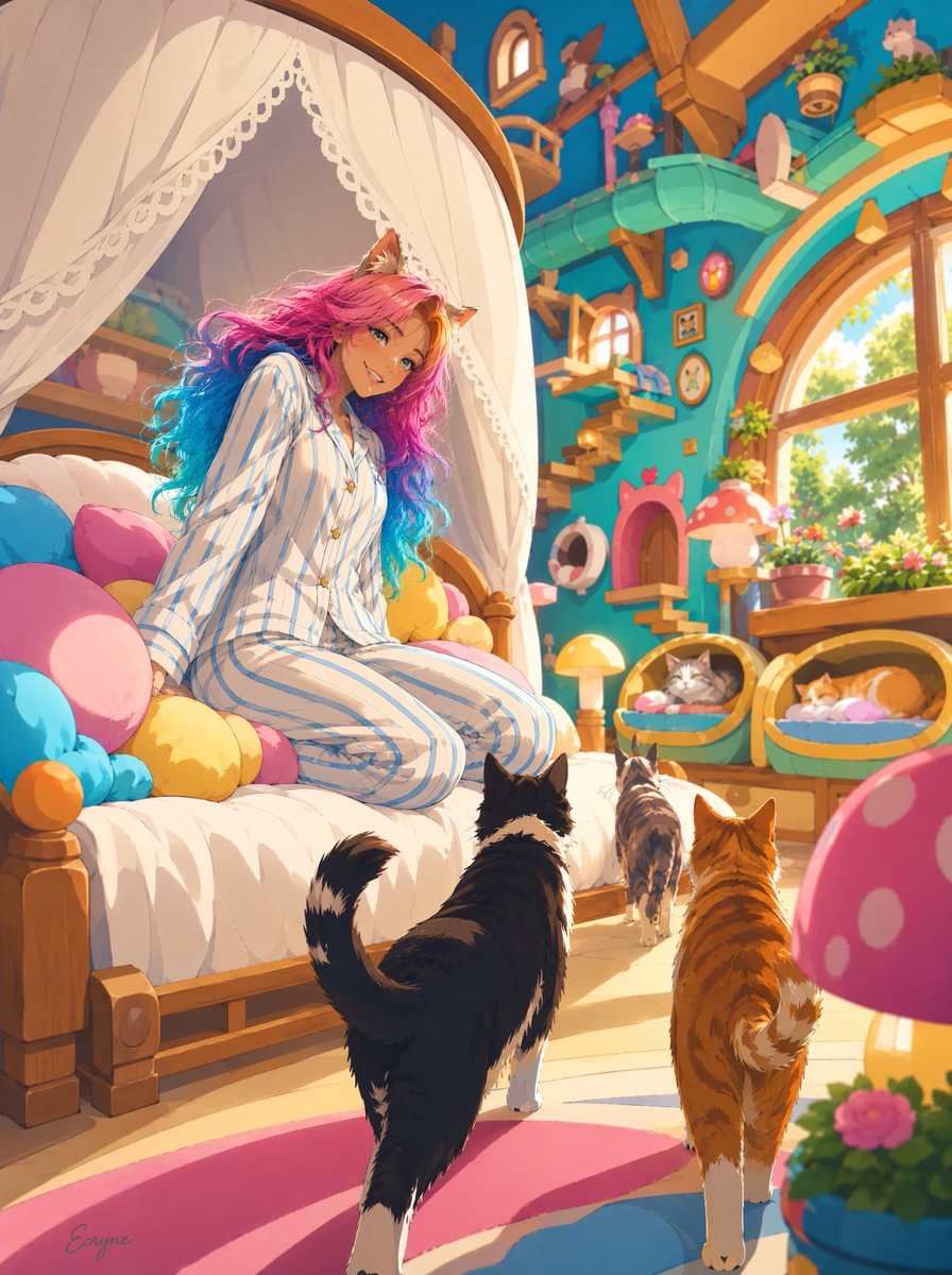 おはようにゃんにゃん 🏡 おはよう✨ 今日もみんなと 楽しい一日が始まる🐾