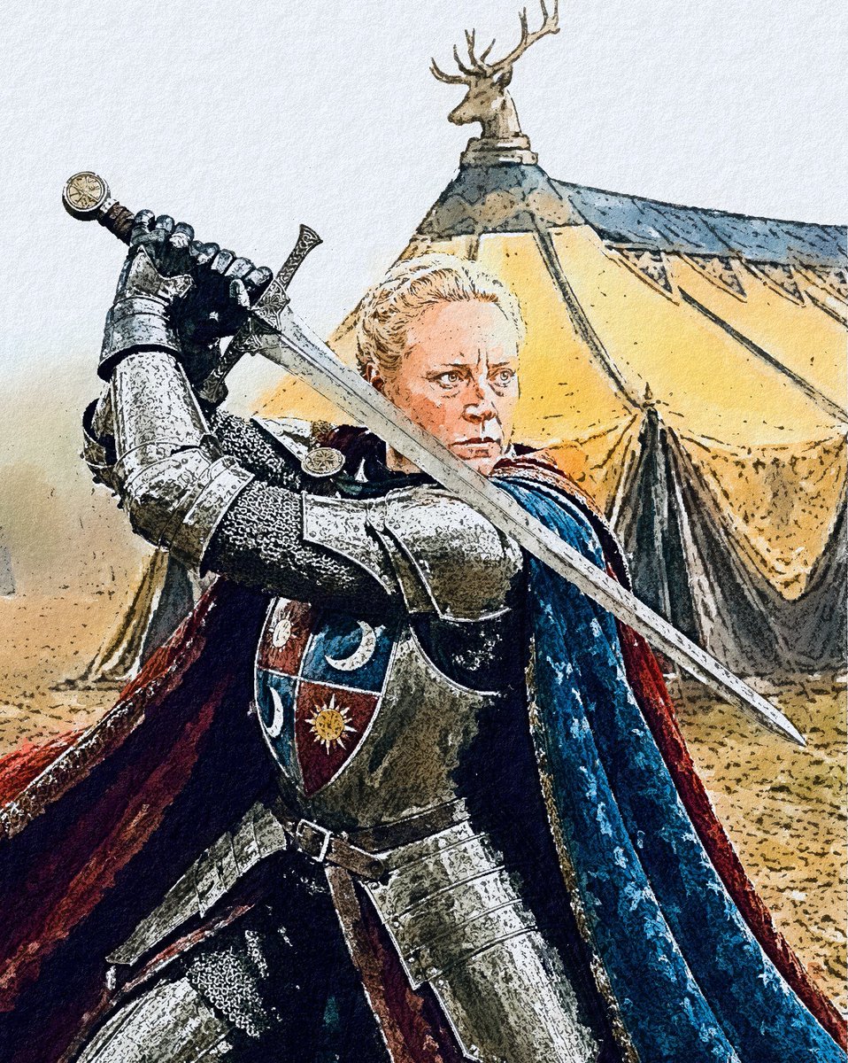 senalligaze's tweet photo. Brienne after a trial by combat at Renly Baratheon's camp to prove her innocence in his death
#brienneweek26 https://t.co/NinCq5g307