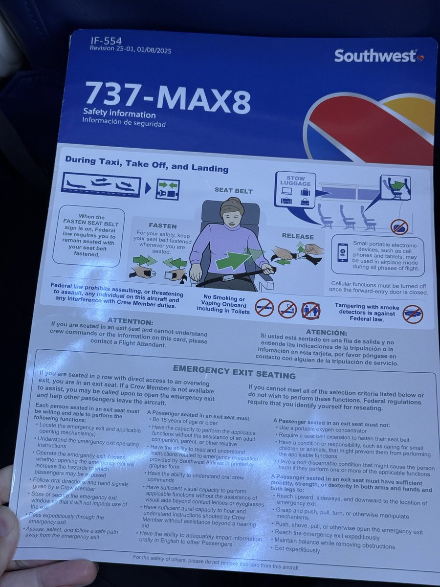 toooytake's tweet photo. Now Boarding!!
WN3099(OGG→KOA)
怖くて乗ってませんでしたが737MAXに初搭乗です〜
理由不明の1時間半遅れ🙄 https://t.co/Zq5blBWG54