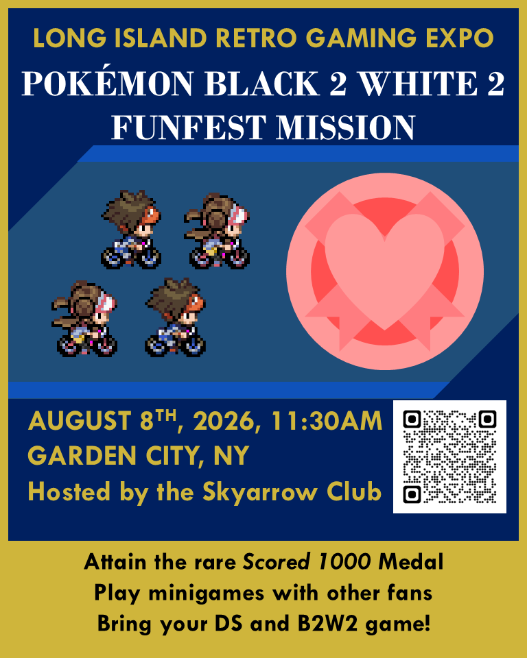 MosquitoVGC's tweet photo. ‼️The Skyarrow Club (@skyarrowny) will host multiple retro Pokémon events at @Liretro in Garden City, New York on August 8th! This includes a Funfest Mission, a JAA 2006 tournament, a 3DS StreetPass meetup, and event distributions. Details below ⬇️ (1/2) https://t.co/beAldYLZfK