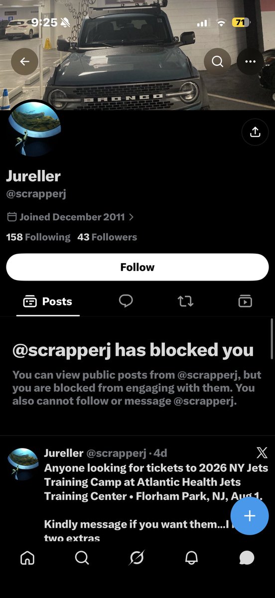 005Leaderr's tweet photo. this dude scamming for jets training camp tickets. real POS. #jets https://t.co/wyWouv2jGT