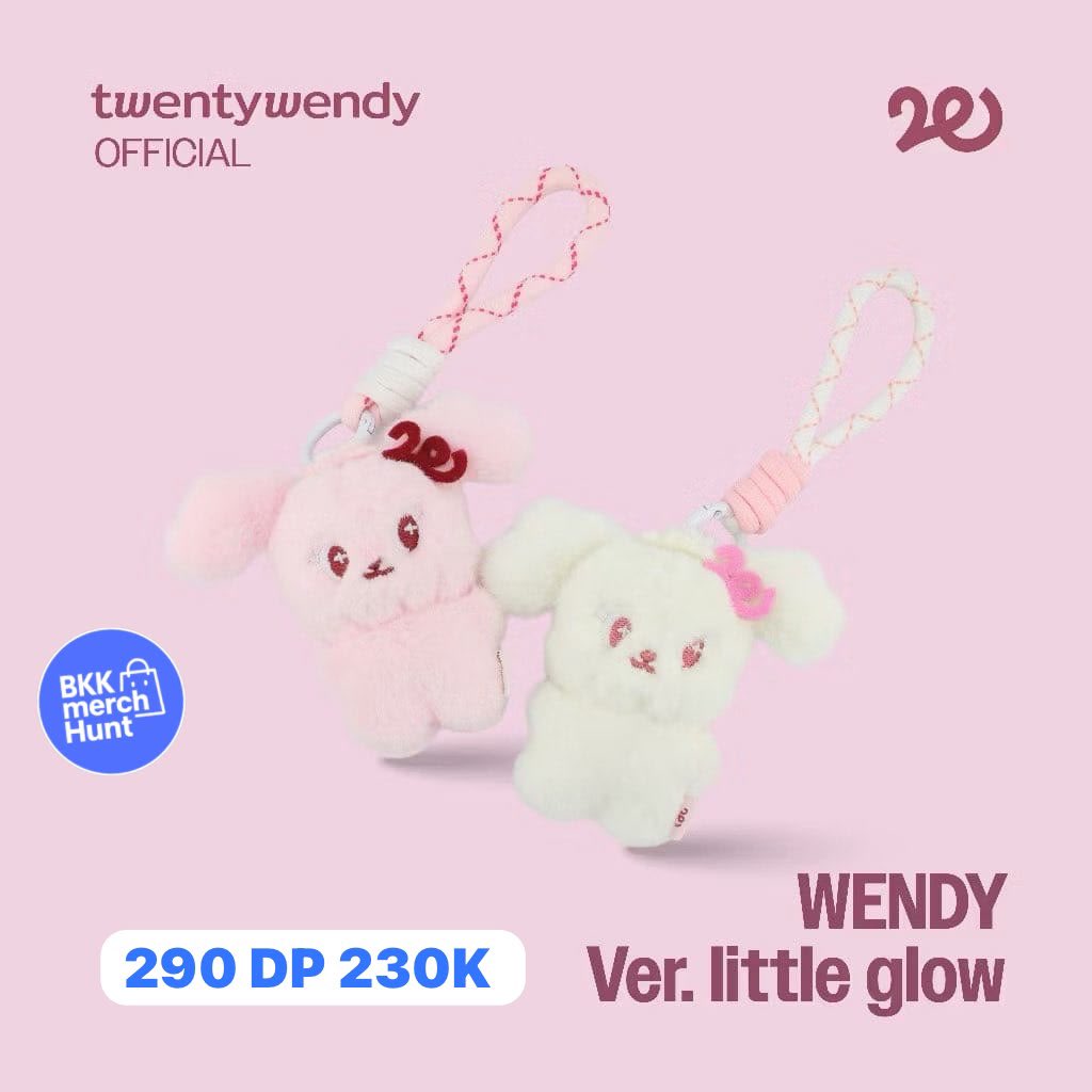 BkkMerchHunt's tweet photo. ✨OPEN PO DOLL KEYCHAIN WENDY
Ver. little glow✨
🇮🇩 INA ORDER 🇹🇭

1. Cotton Beam
2. ⁠Rosy Beam

🛍️ Order Form:
https://t.co/xyZ4E3C8b8

✅ Ada GO
📦 Exclude packing &amp; ongkir ID 🇮🇩
📍 Jakarta
🛬 ETA: TBA
⏰ Close Order: 20 JULI JAM 12 SIANG 2026

#Loverrukk #twentywendy https://t.co/HKylAuA6N6