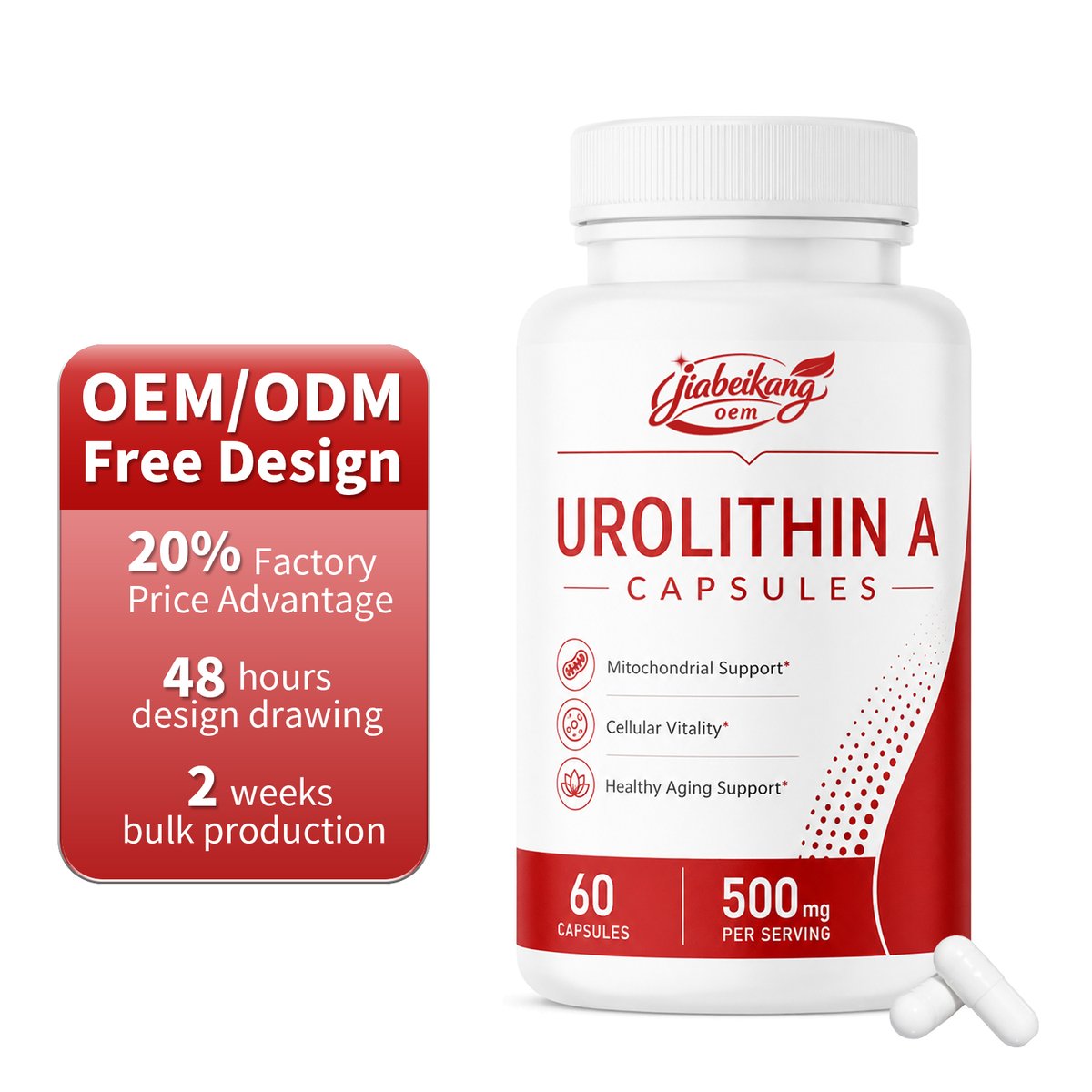 jiabeikang1's tweet photo. The longevity market is growing fast 🚀
Urolithin A capsules are becoming a popular choice for brands.
Looking for an OEM partner?

✅ Custom formulation
✅ Private label manufacturing
✅ GMP-certified production
Create your next premium supplement product with us.
#UrolithinA https://t.co/boRXHlCm7u