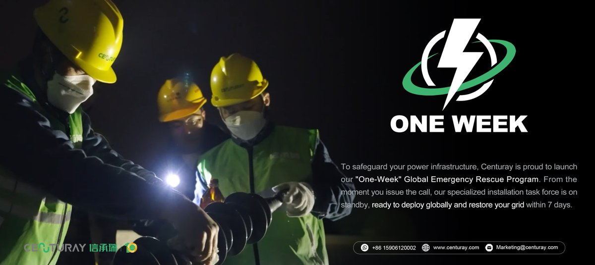 CenturayGlobal's tweet photo. Power failures can't wait. Centuray's 7-Day Global Emergency Rescue Program delivers rapid worldwide deployment, expert installation, and manufacturer-level cable accessory restoration—getting your grid back online fast.
#Centuray #CableAccessories #PowerGrid #GlobalService https://t.co/8iwIJaYuyi