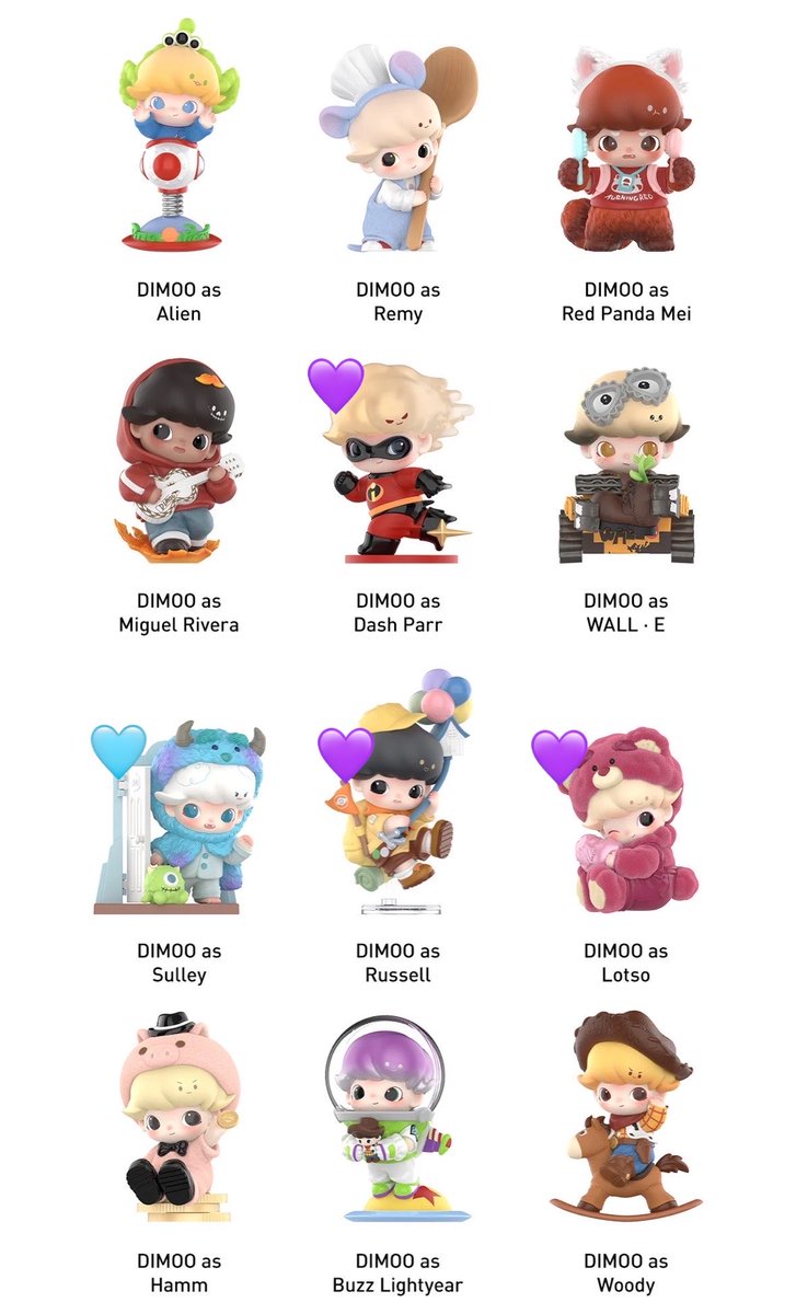 crsm_ior's tweet photo. POPMART DIMOO 
PIXAR ピクサー

フィギュア
【譲】💜ラッセル、ダッシュ、ロッツォ
【求】🩵サリー

ぬいぐるみ
【譲】定価(＋送料)
【求】🩵サリー

大阪市内手渡しもしくは郵送交換希望です。東京に出ることもあるため日程次第では東京でもお手渡し可能です。
検索からもお気軽にお声掛けください！ https://t.co/n3hCqqTPpQ