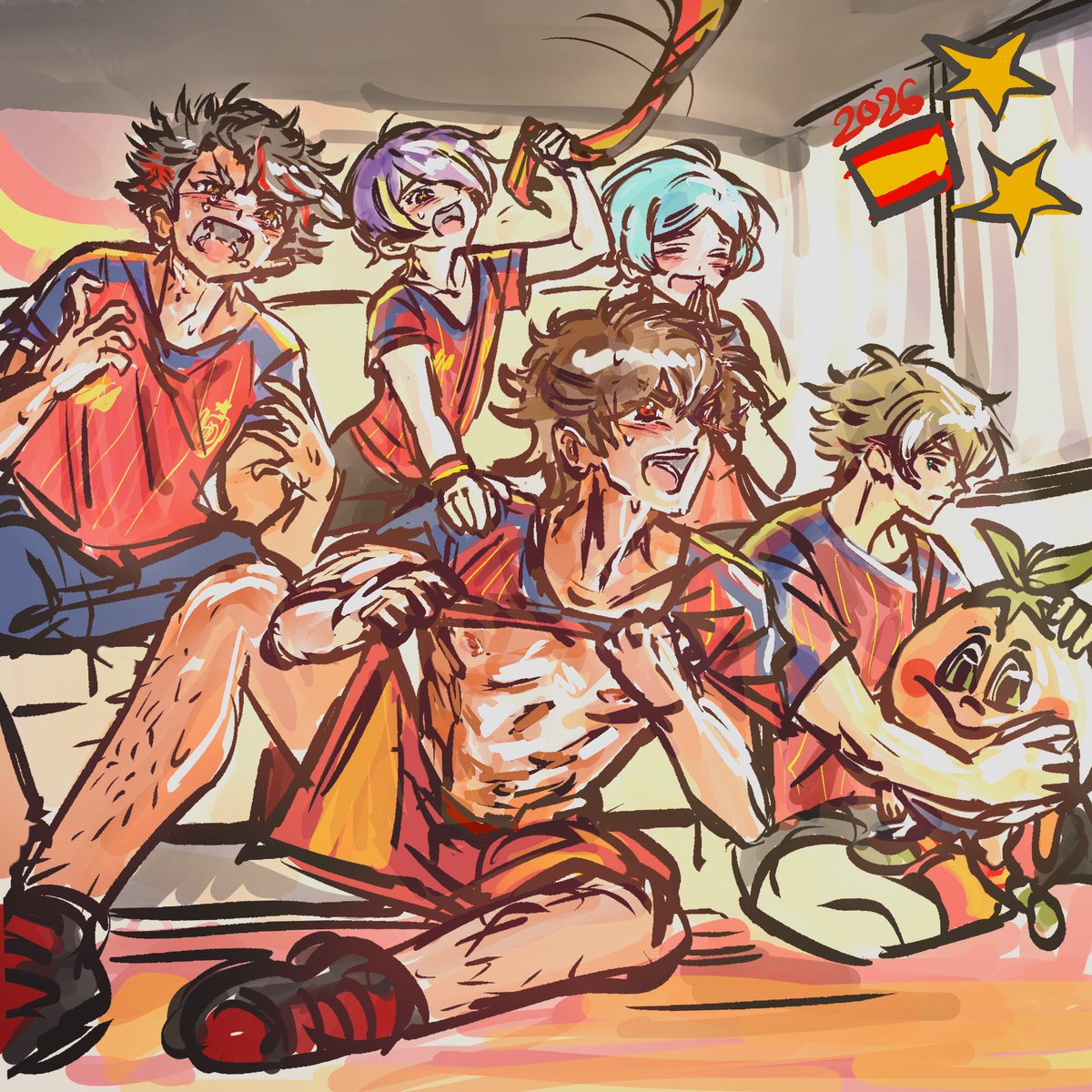 usamimi59's tweet photo. ryuseitai watching the worldcup #あんスタ　#流星隊     #España https://t.co/XQFfGpFi6N