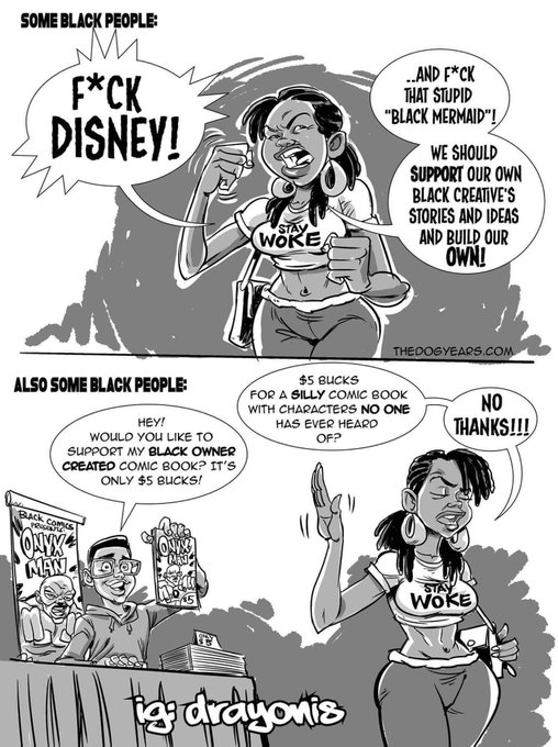 Mastergodai's tweet photo. This is so true Ive seen this happen all the time. Some will reject and support all the race swaps and will make all the demands for original IP made by their ethnic groups and when it happens they dont support it. YOU CAN'T WIN! https://t.co/Icr1aTdyCT