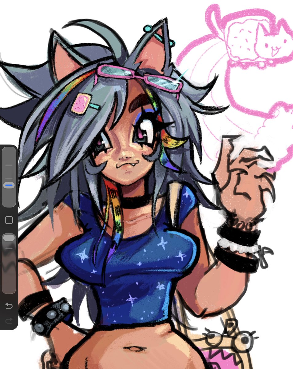 cardbosurfninja's tweet photo. nyan cat wip https://t.co/B8I2vHB1rC