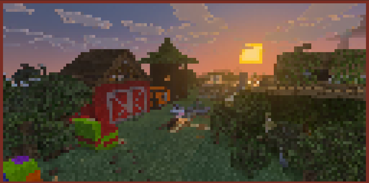 staruhn's tweet photo. Lastly, my first Minecraft world. Started back in 2013. This was built in Creative as that was my favorite gamemode then. The first build was my house (in the trees on the right). The rest is a cozy neighborhood with a barn, storage room, and tree hotel.

I quite like this one. https://t.co/NBqUCOs0R4