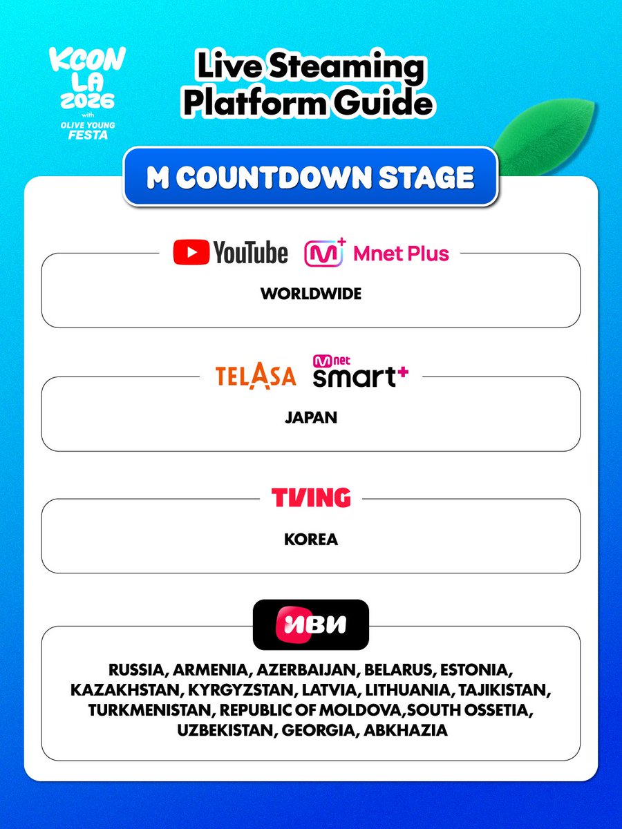 KCON_official's tweet photo. [#KCONLA2026] Live Streaming Platform Gudie 

Don’t miss KCON LA 🔴LIVE from anywhere in the world!
Get ready to enjoy every unforgettable moment, wherever you are 🙌

🔗Live Streaming Info
https://t.co/UZOBaFmcTU

-
KCON LA 2026
AUG 14-16
https://t.co/qiQnsCTiVv Arena, LA Convention Center

Let’s #KCON