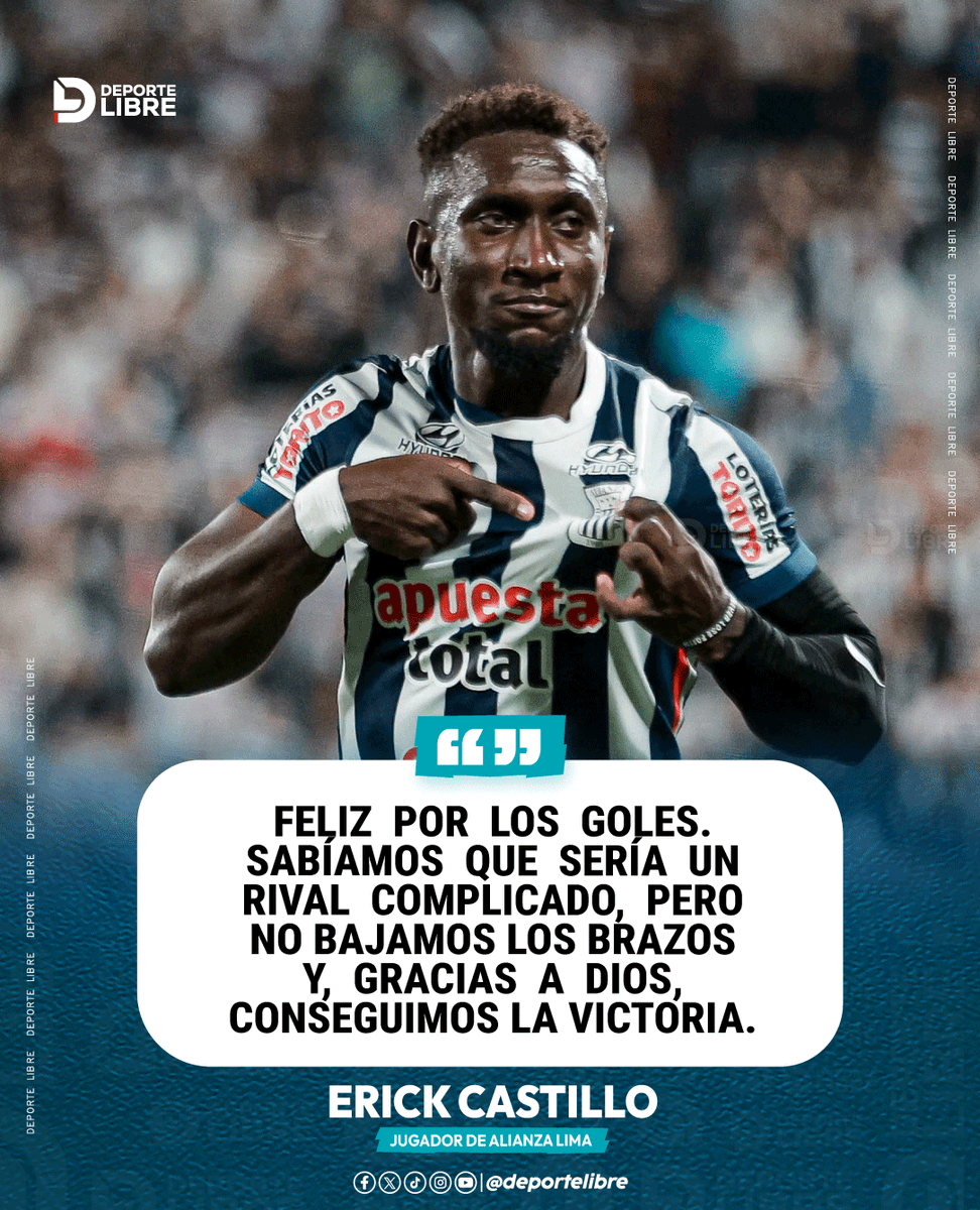 DeporteLibre_Pe's tweet photo. Erick Castillo 🇪🇨, jugador de Alianza Lima, habló tras el triunfo 2-1 ante Sport Huancayo en Matute. ⚽
#AlianzaLima #ErickCastillo #SportHuancayo #Liga1 #TorneoClausura #FútbolPeruano https://t.co/V10uES7prI