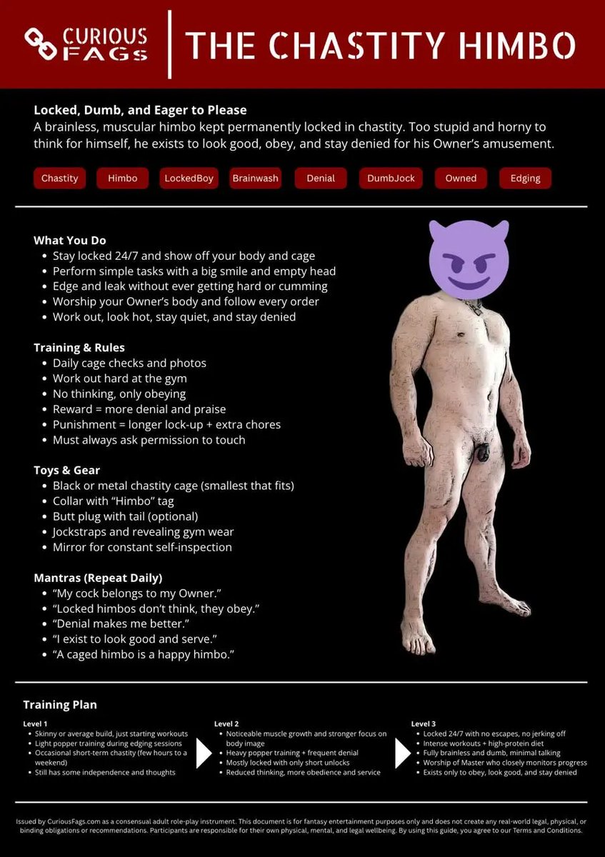 mykinkycaptions's tweet photo. Link: https://t.co/KfJ7rAA0Al

The Chastity Himbo Training Guide is now available! https://t.co/UU6KfH741k