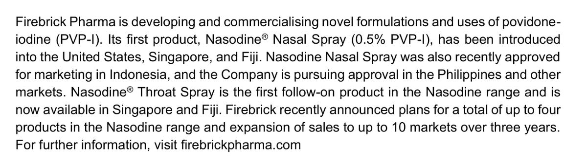 ausstockchick's tweet photo. Absolute madness how #FBE Firebrick Pharma Nasodine isn't everywhere.

I have not caught sicknesses from using this nasal spray when I come into contact with sick people.

Wouldn't you think fast track approval would happen for products like this?

#biotech https://t.co/NdiWAV9QIc