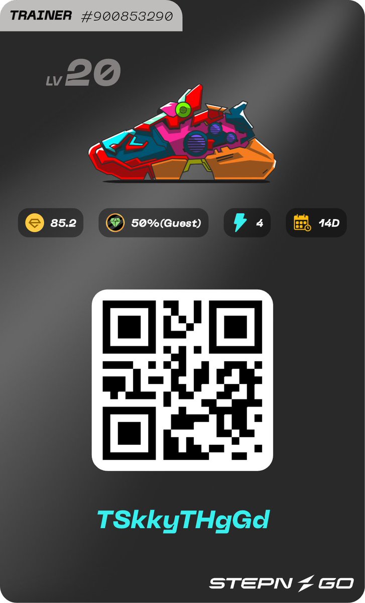 harimiya's tweet photo. STEPNGOのguestを募集します！

TSkkyTHgGd

👟Trainer
⚡️毎日4エナ（20分) 
 ⭐️80%消化希望ですが、
　実績は見ないため解雇はありません

🗓️2週間
💰ゲスト報酬50%

継続希望の方は、DMください。
#STEPNGO https://t.co/5pM7Ig2vp3