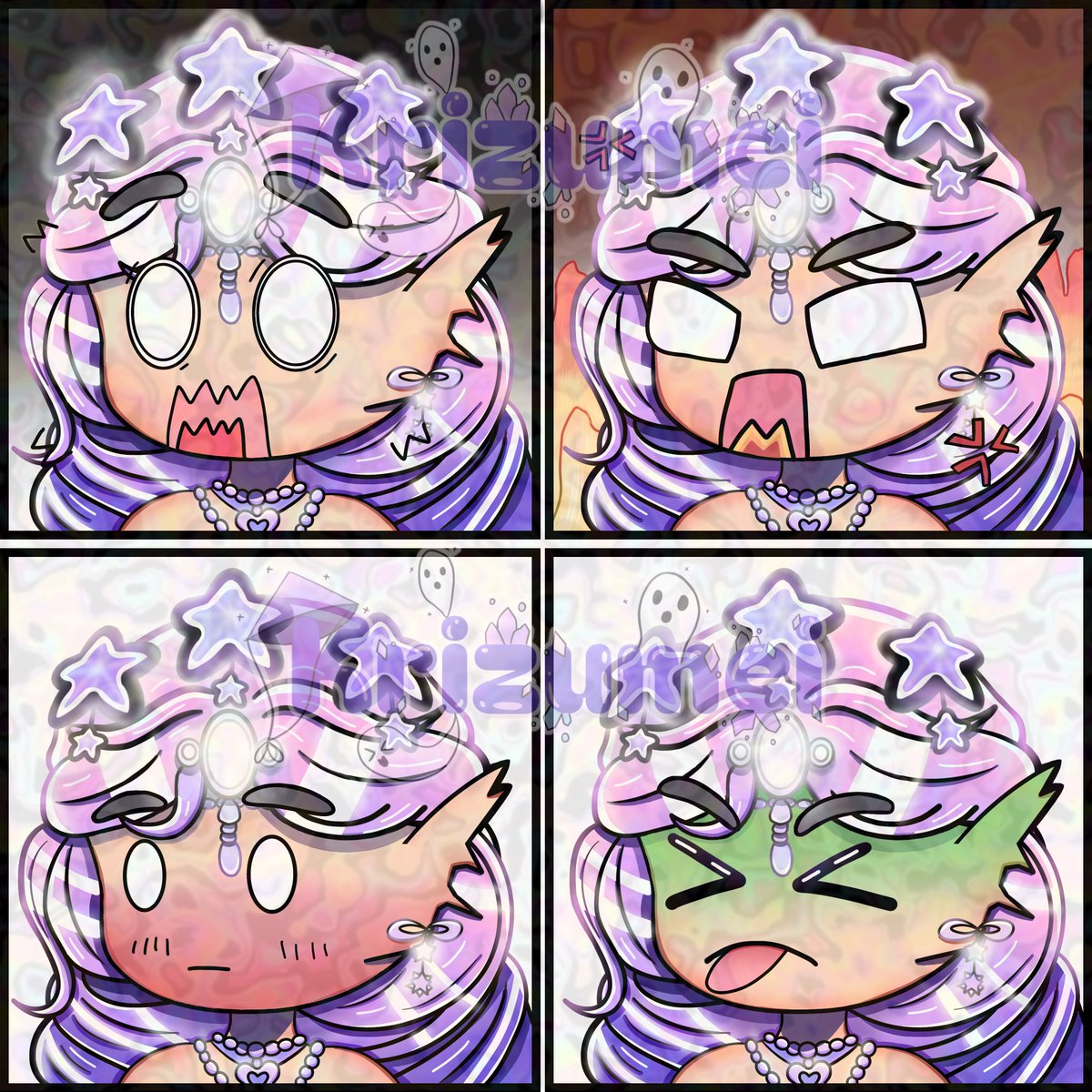 ImKrizumei's tweet photo. Emojis/Reactions for @roralilac ! It’s my very first time making this kind of art Tysm for choosing me again!! 💜 https://t.co/C7iXhDhJVi