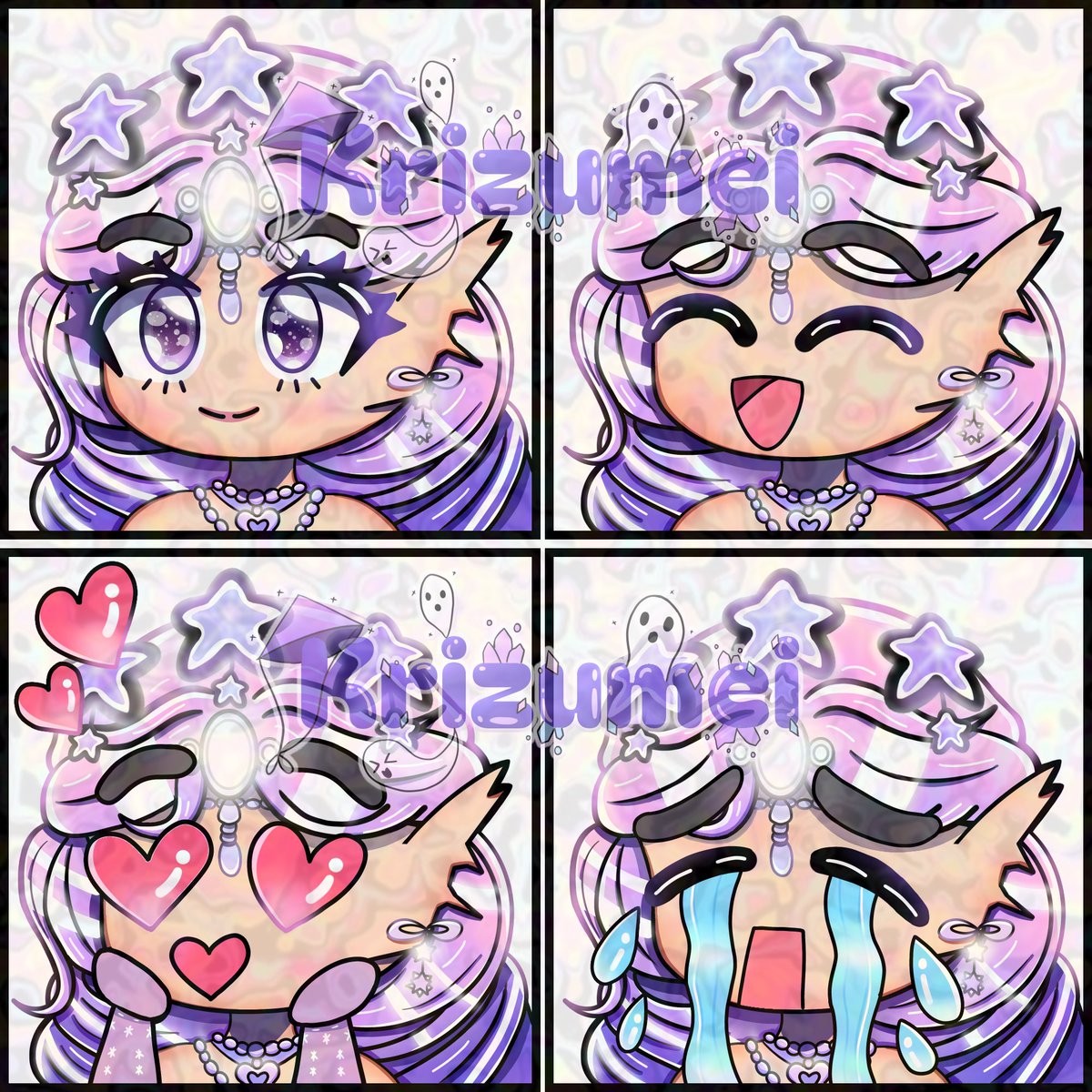 ImKrizumei's tweet photo. Emojis/Reactions for @roralilac ! It’s my very first time making this kind of art Tysm for choosing me again!! 💜 https://t.co/C7iXhDhJVi