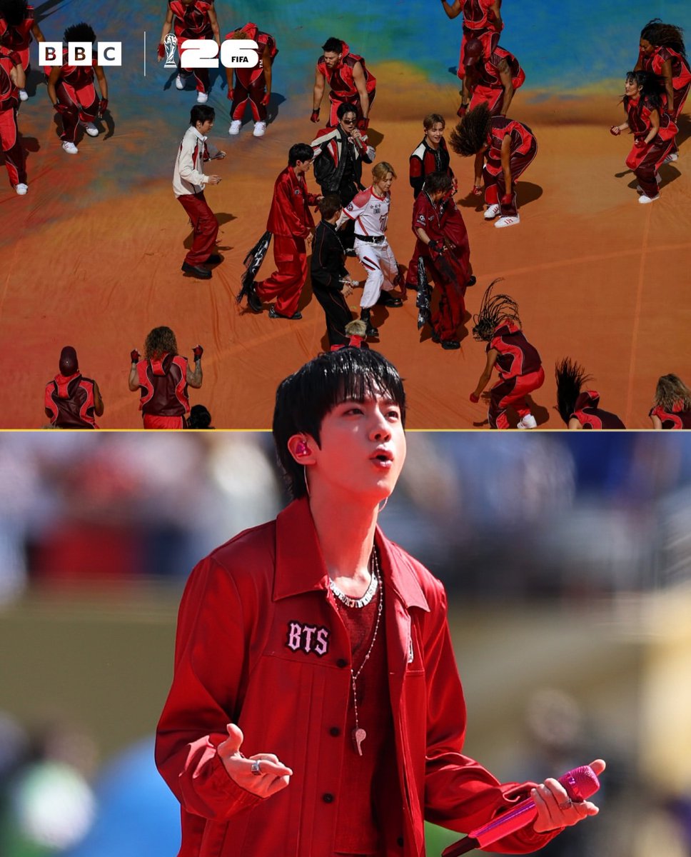 Jinnie17Rara's tweet photo. Let’s go Jin 

JIN AT FIFA WORLD CUP
BTS AT WORLD CUP 2026
#BTSxWORLDCUP2026 
#BTSHALFTIMESHOW https://t.co/HpY7E4z7SF