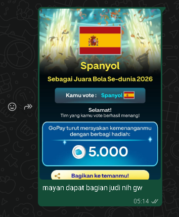 daffolume's tweet photo. thank you spain, you got me 0.28 usd for choosing you as the winner😆 https://t.co/UkvYQicF7u