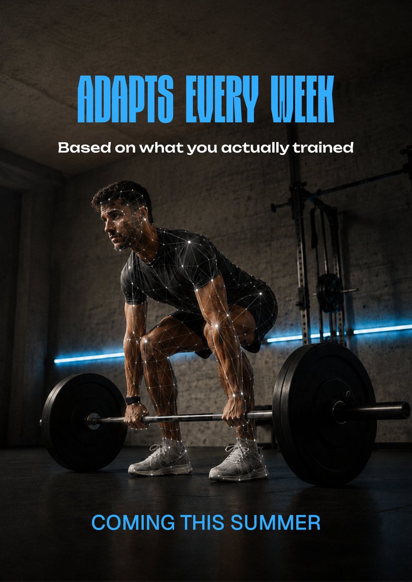 dotmoovs's tweet photo. Most fitness apps hand you a generic plan and never touch it again.

With dotmoovs, yours adapts every week based on what you actually trained.
 
Not just a quiz you filled out once.

Coming this summer.
https://t.co/LBBLC8sl0d https://t.co/qdxFCamvZb