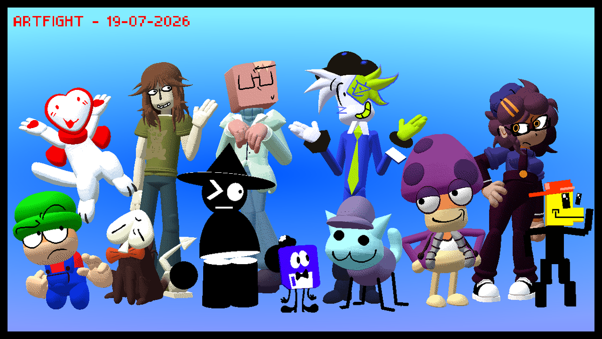 el_binos's tweet photo. new artfight featuring characters from topp- no wait toppy isnt her- no wait! this time toppy is in here! #artfight
@ToppyBv 
@rappareplol 
@manultabbi 
@techeventRBX 
@bunnypollen
@lenondenonn 
@ElZhiz 
@COLDPRION147774 
@MoshiPretzel https://t.co/Bt5Ruhswx7