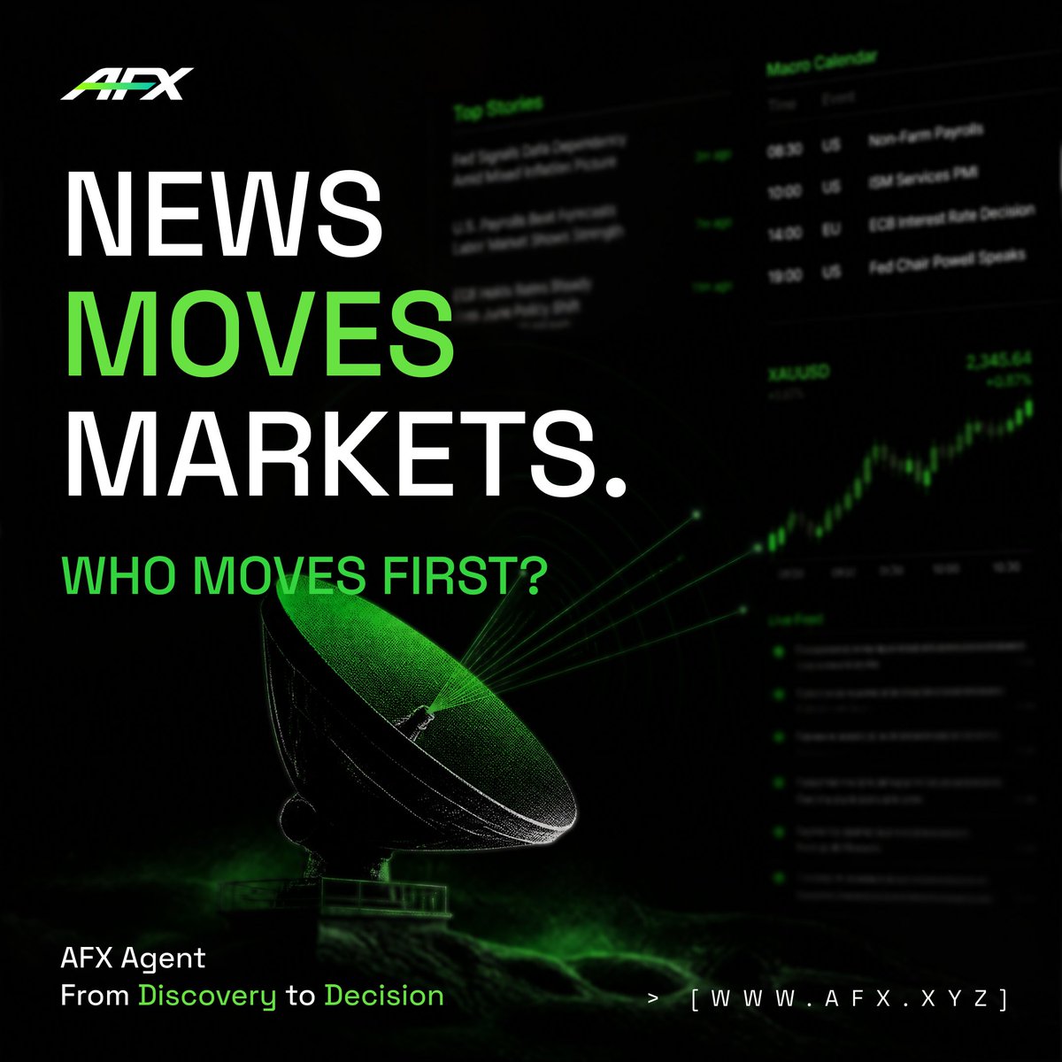AFX_XYZ's tweet photo. Markets move before charts do. 

Macro releases.
Geopolitical headlines.
Listings.
Onchain flows.

AFX Agent is being built to watch the events behind the market, not only the price that follows. 

AFX AI Agent
Coming Soon. https://t.co/7o7F45454n