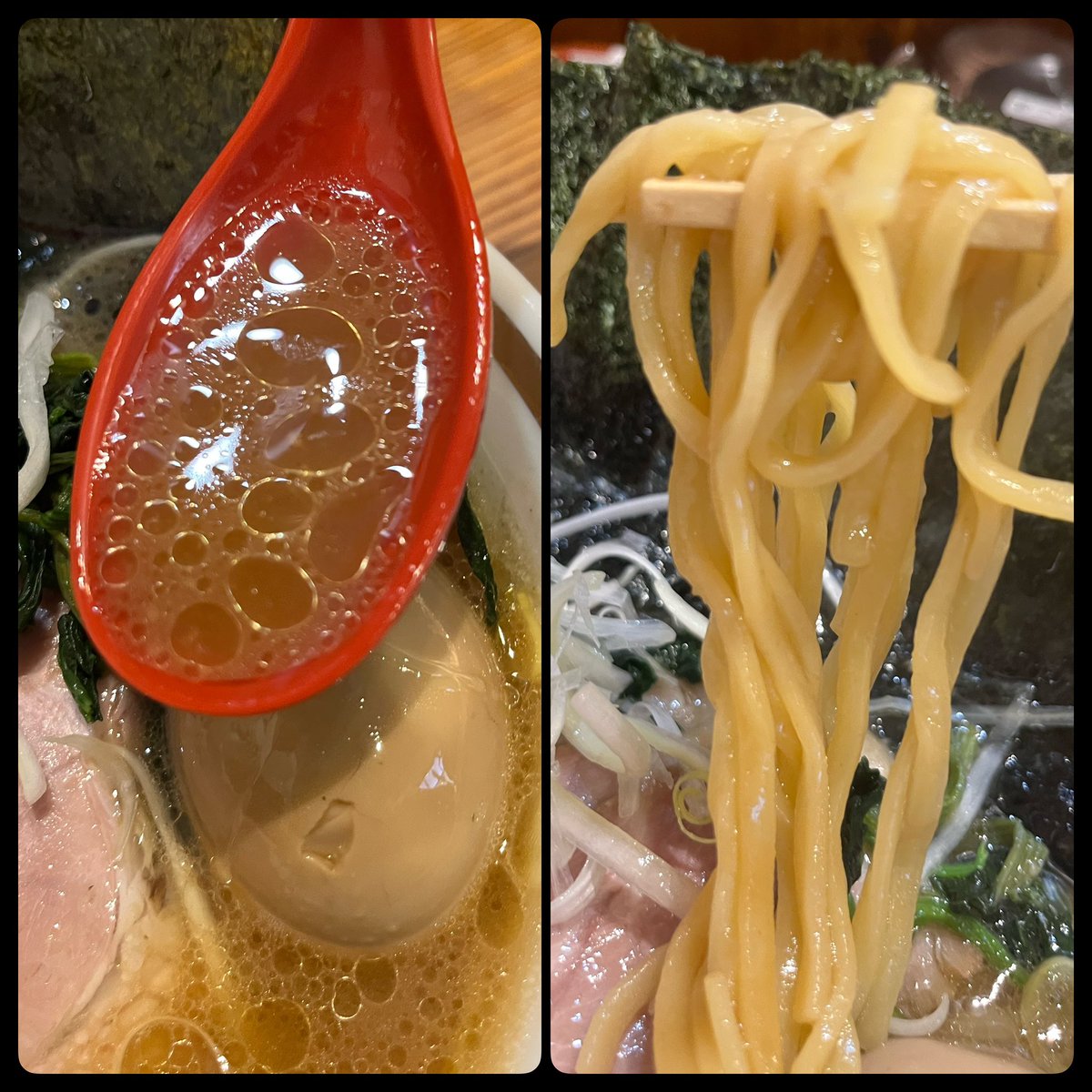 p3dxtxEQ8JPD0XM's tweet photo. 横浜ラーメン 三郷家

醤油全部🍜 岩海苔 肉まぶし(中)

暑い日でも🥵食べたくなる🍜
次女と次女彼を連れて🚃😊
コクがあってジワ〜っと押し寄せる旨味が👍
2人も「美味しい」と言いながら食べてて私もホッコリ☺️

思ってたより早い再開もあって心からホッとする美味しさ😍

ごちそうさまでした。🙇 https://t.co/RM15GA5IH1