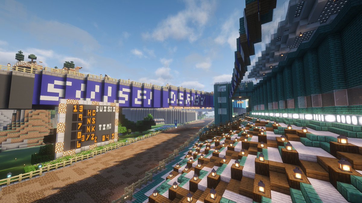 HoloConsMC's tweet photo. The first race will be held at Star City, a breathtaking metropolitan modern city themed after Hoshimachi Suisei! Race under the city lights at the incredible 2000m long Suisei Racecourse (すいせい騎馬場)!

Track Location: 1428, 2594 

#minecraft #hololive #suisei https://t.co/PfB9KZiPBk