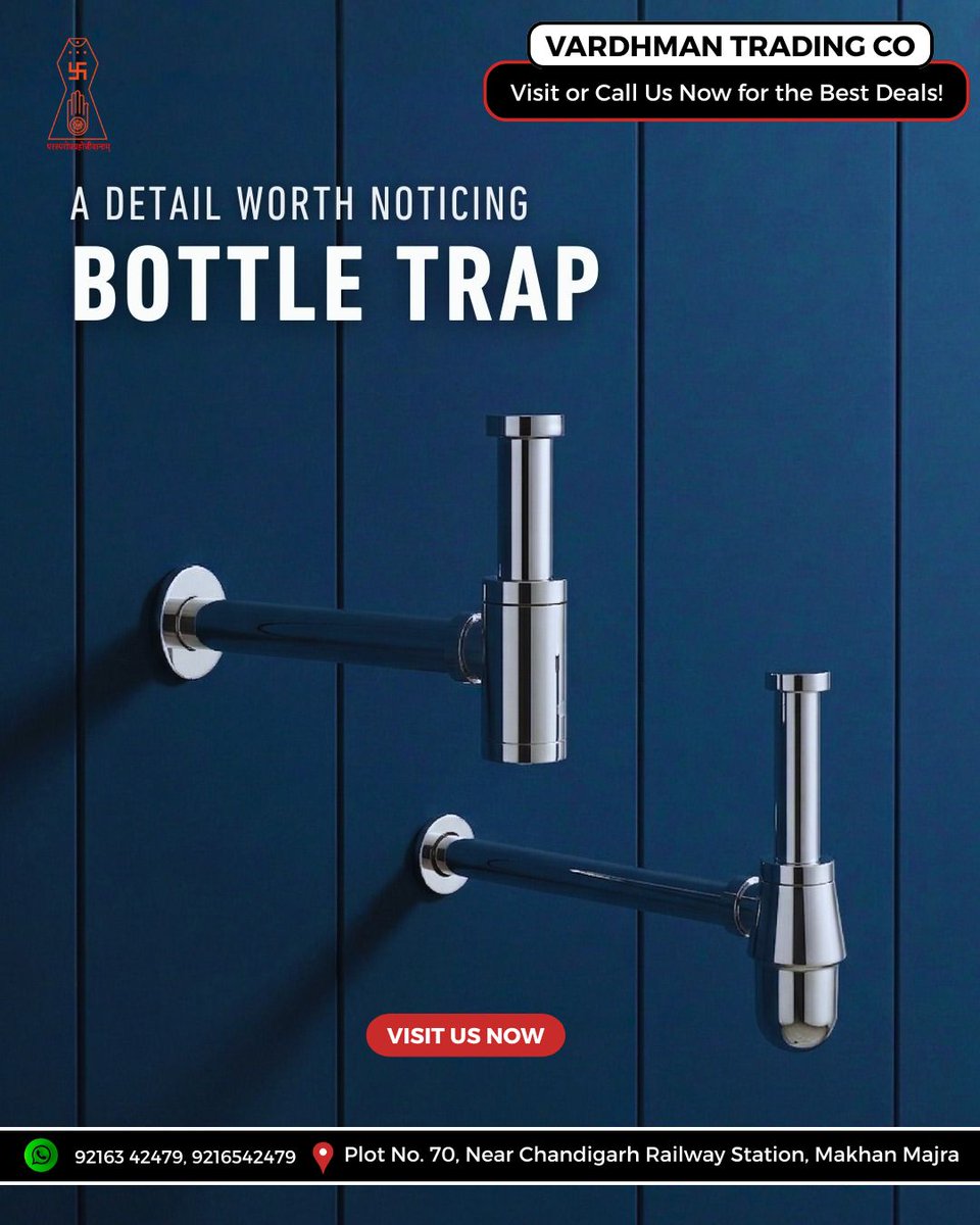vardhmanCoChd's tweet photo. ✨ Premium Bottle Trap Collection | Vardhman Trading Co., Chandigarh
📍 Visit Our Showroom:
Plot No. 70, Near Chandigarh Railway Station, Makhan Majra, Chandigarh
📞 Call/WhatsApp: 92163 42479 | 92165 42479

#VardhmanTradingCo #BottleTrap #BathroomFittings #WashBasinAccessories https://t.co/zFUjlYHrhb
